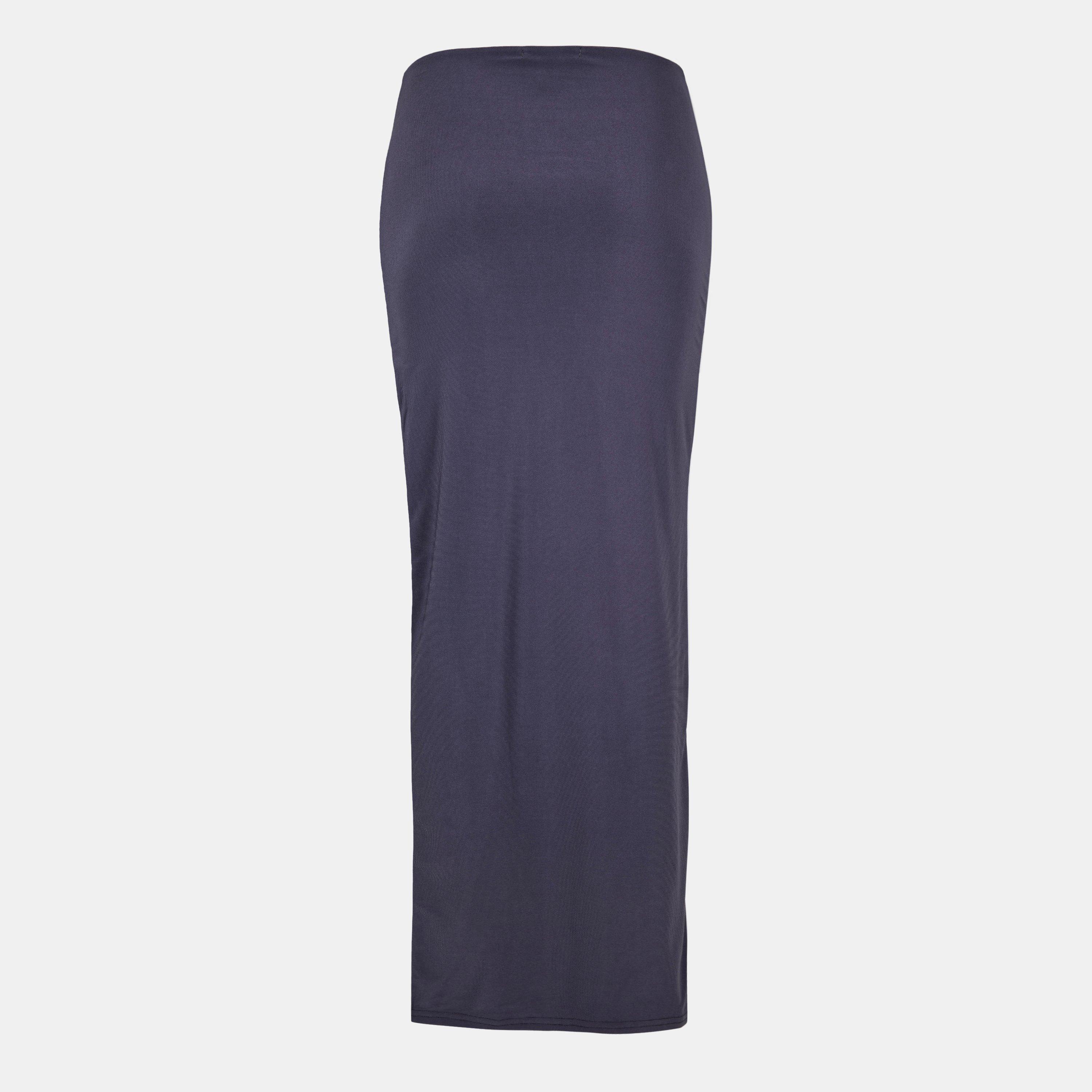 Charcoal - Missy Empire - Super Soft Split Leg Skirt - 2