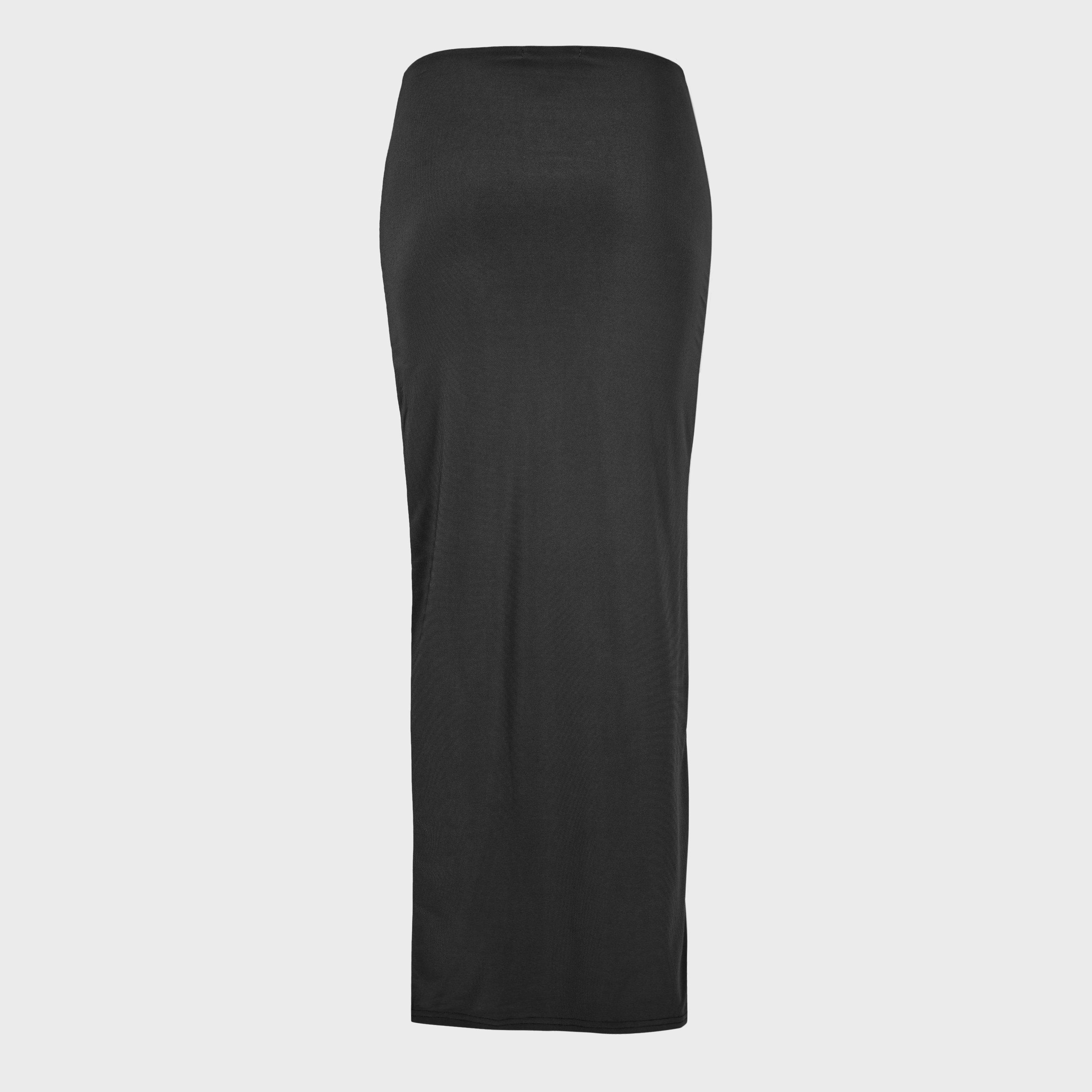 Sort - Missy Empire - Super Soft Split Leg Skirt - 2