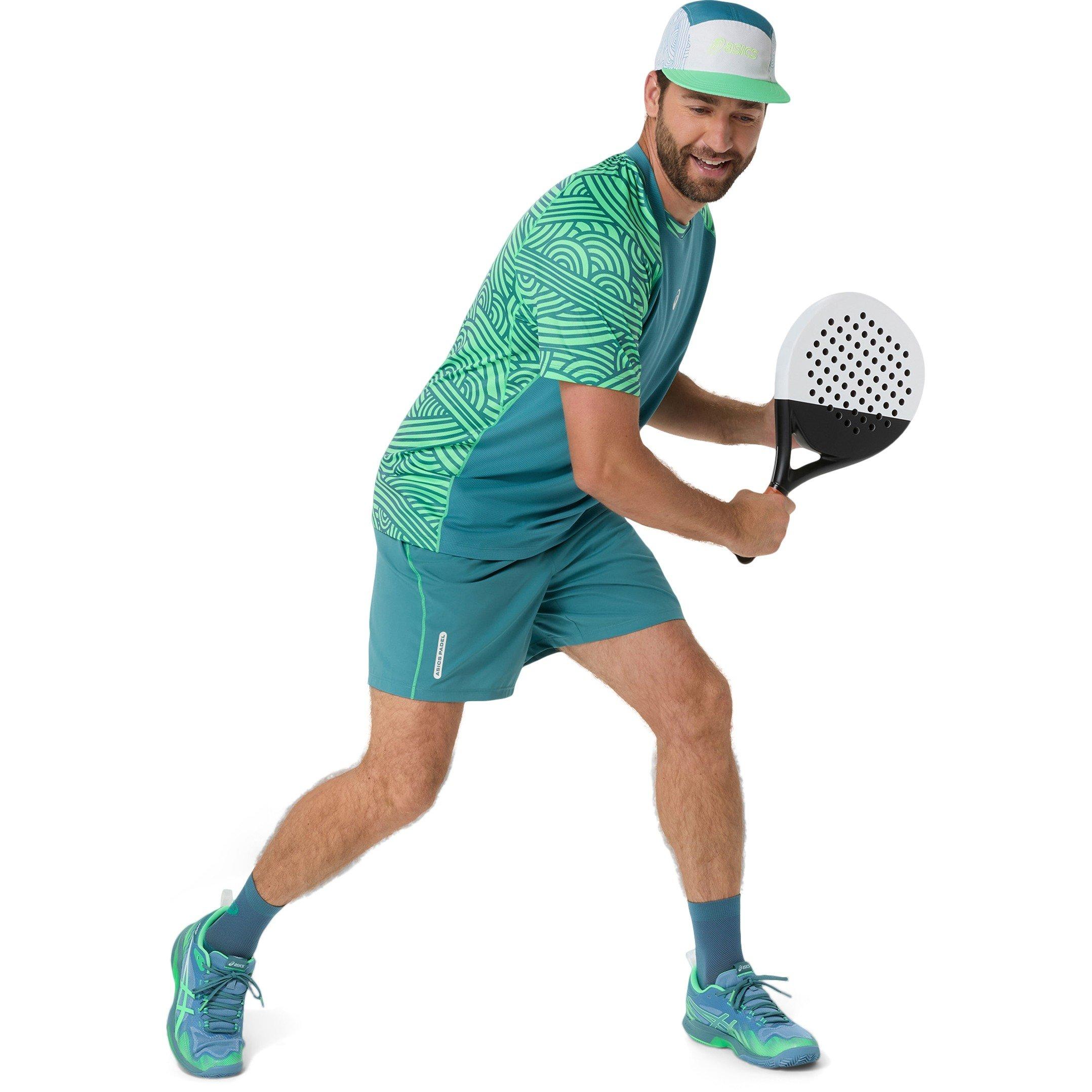 M.Pine/V.Green - Asics - ASICS Padel Court Mens Performance Shorts - 7