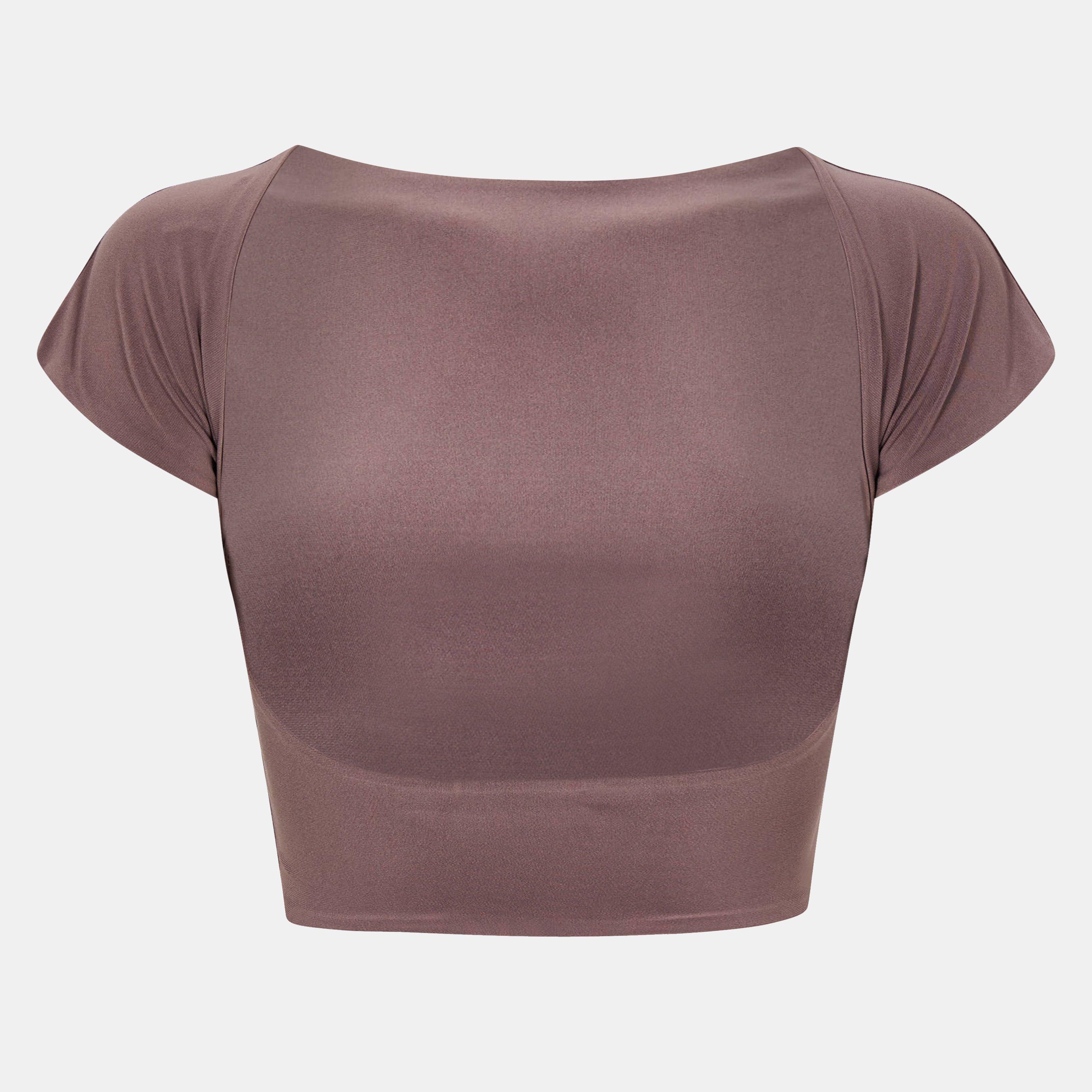 Moka - Missy Empire - Super Soft Low Back Crop Top - 2