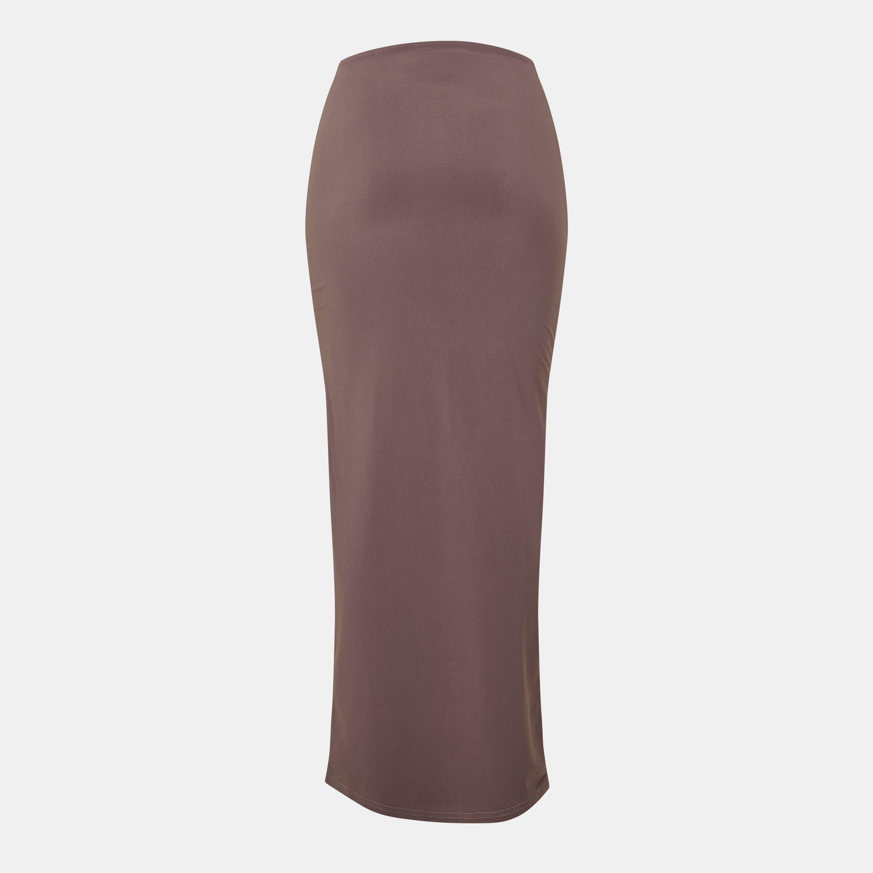 Mocha - Missy Empire - Super Soft Split Maxi Skirt - 2