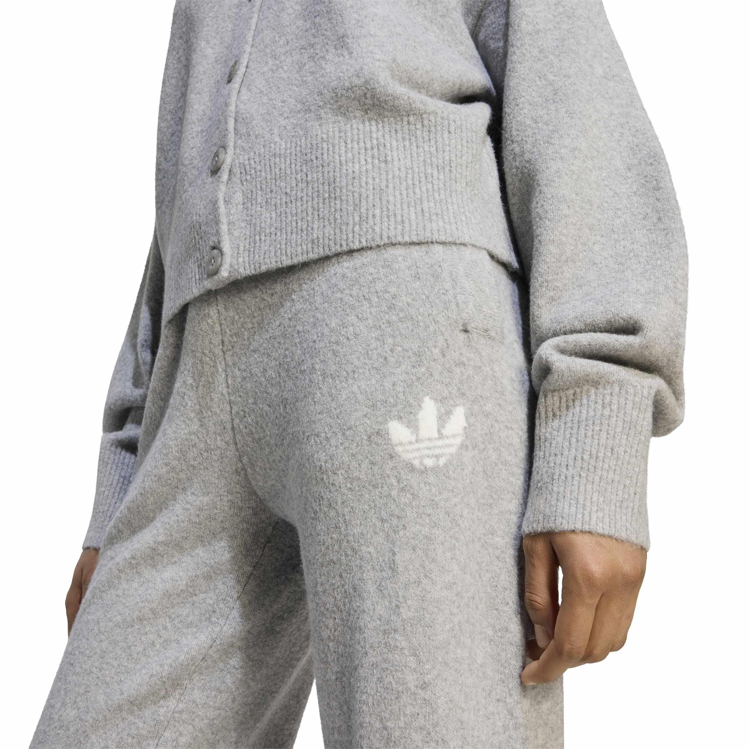 Mid Grey Htr - adidas Originals - Women's Essentials Fine Knit Trousers - 4