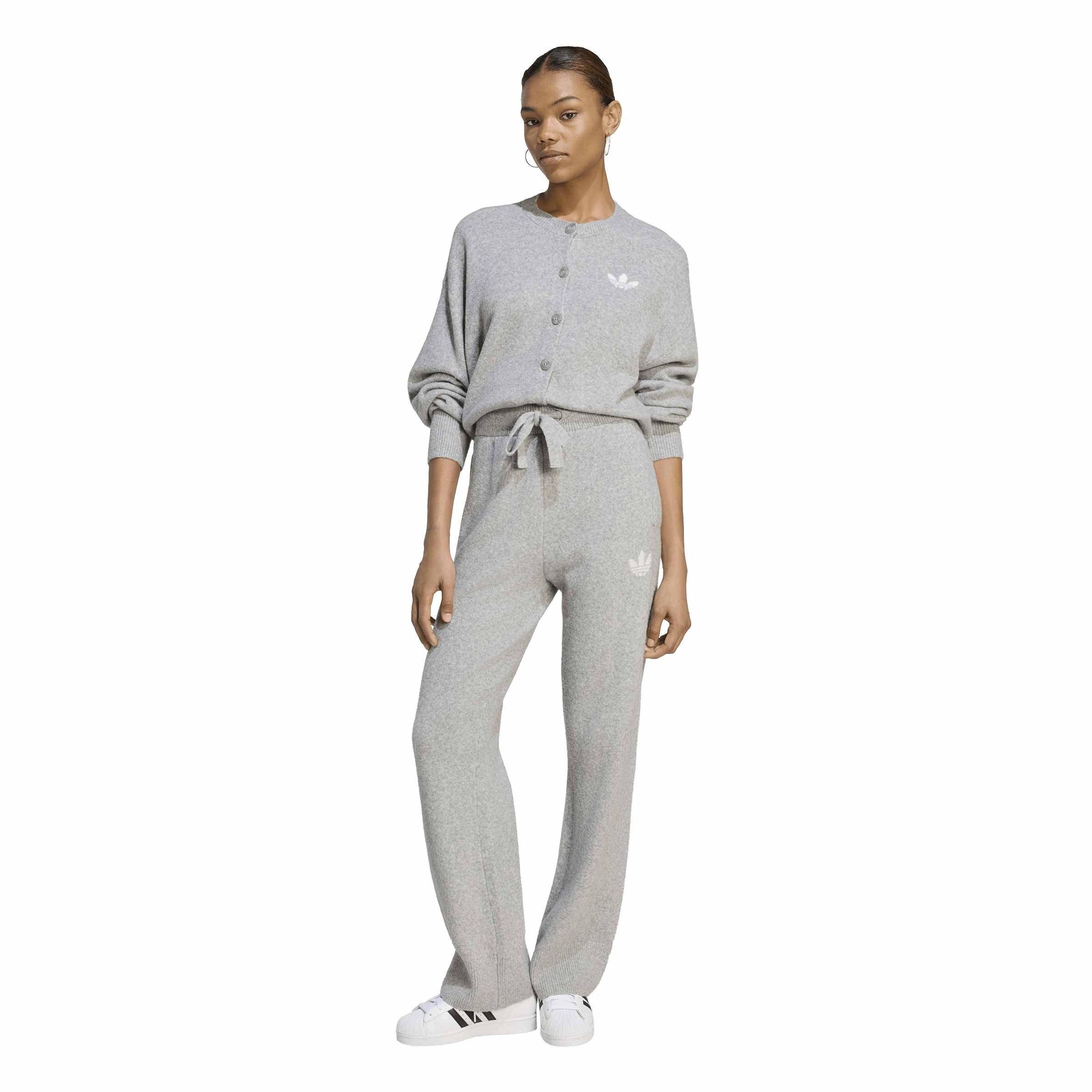 Mid Grey Htr - adidas Originals - Women's Essentials Fine Knit Trousers - 6