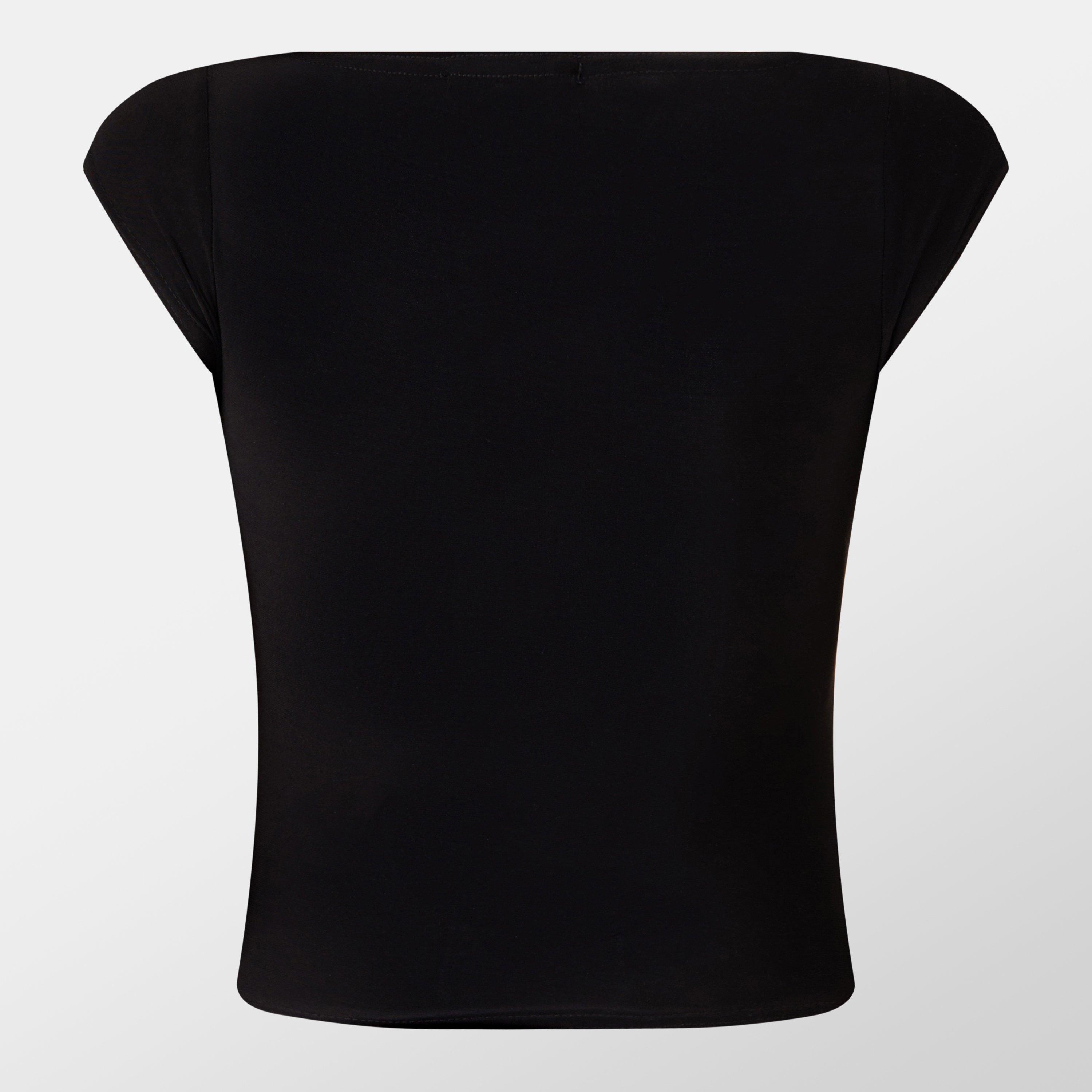 Black - Missy Empire - Cap Sleeve Top - 2