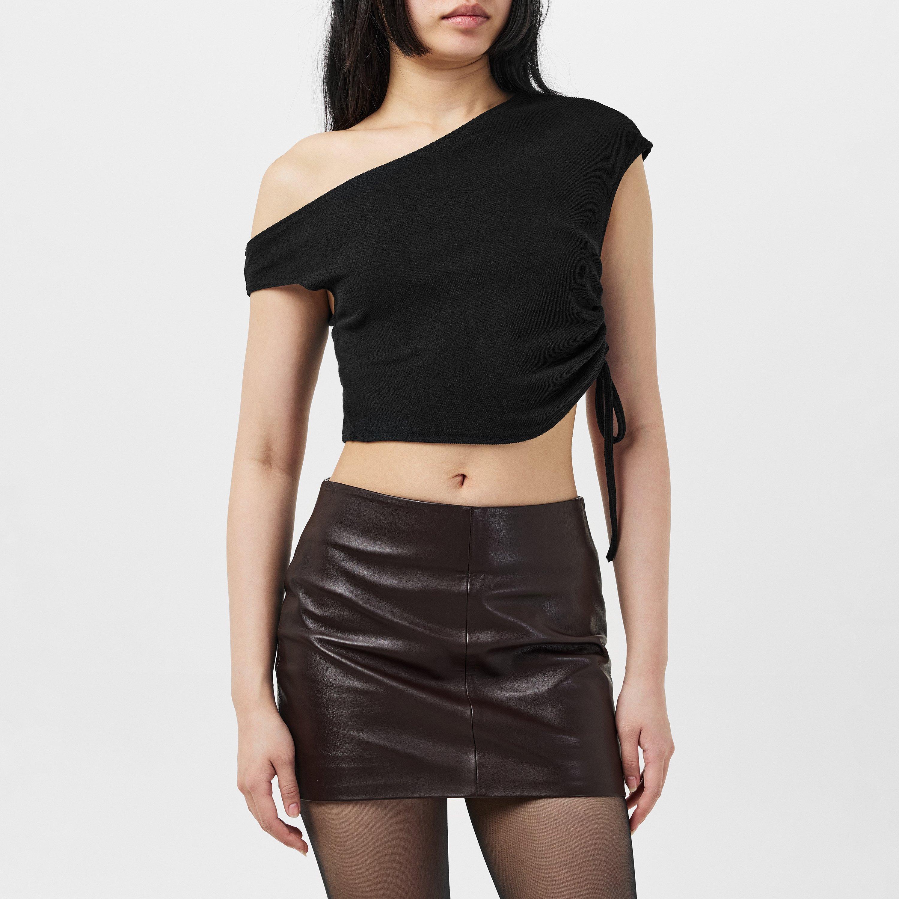 Zwart - Missy Empire - Off The Shoulder Ruched Crop Top - 3