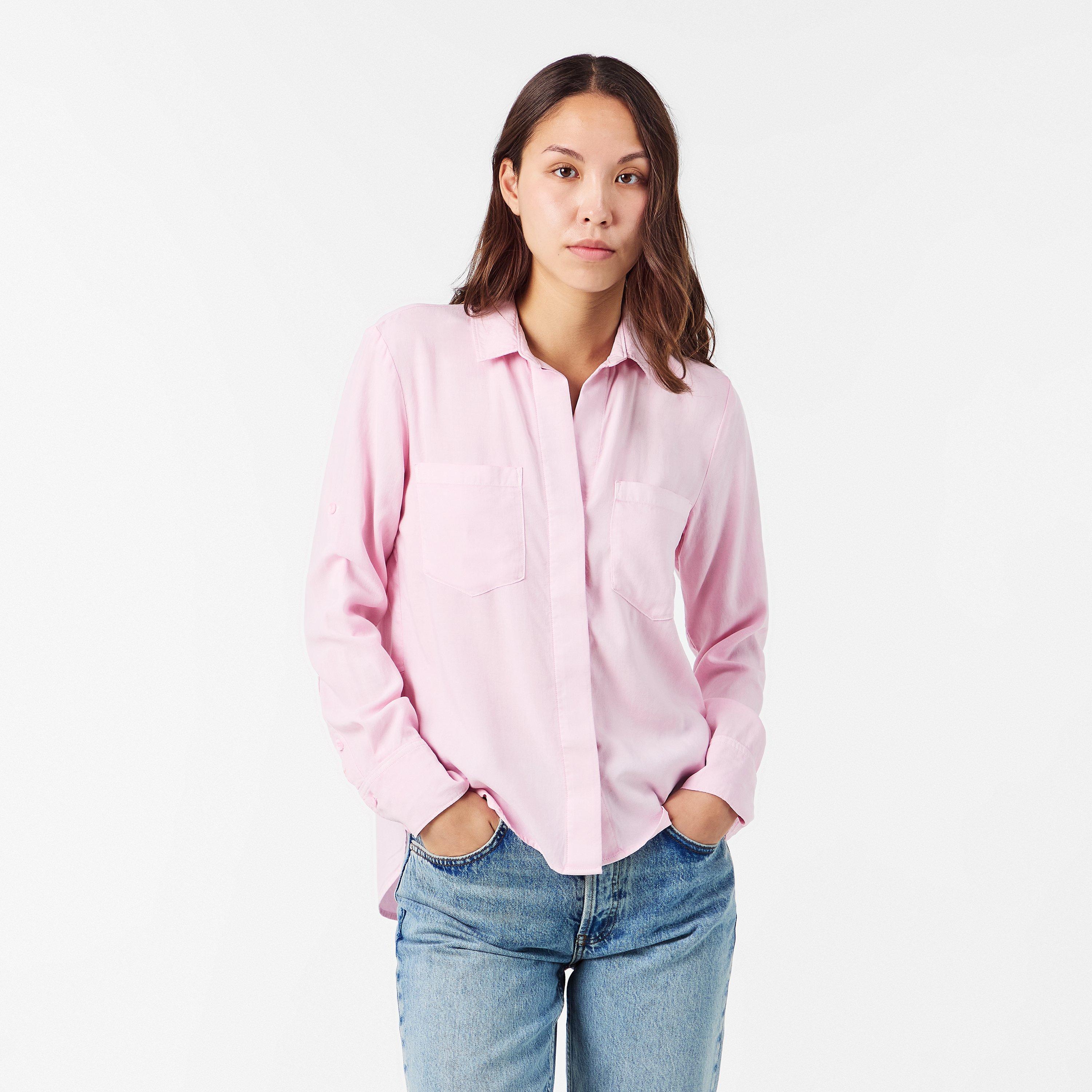 Rose Petal - Bella Dahl - Women's Split Back Long-Sleeve Plain Shirt - 3