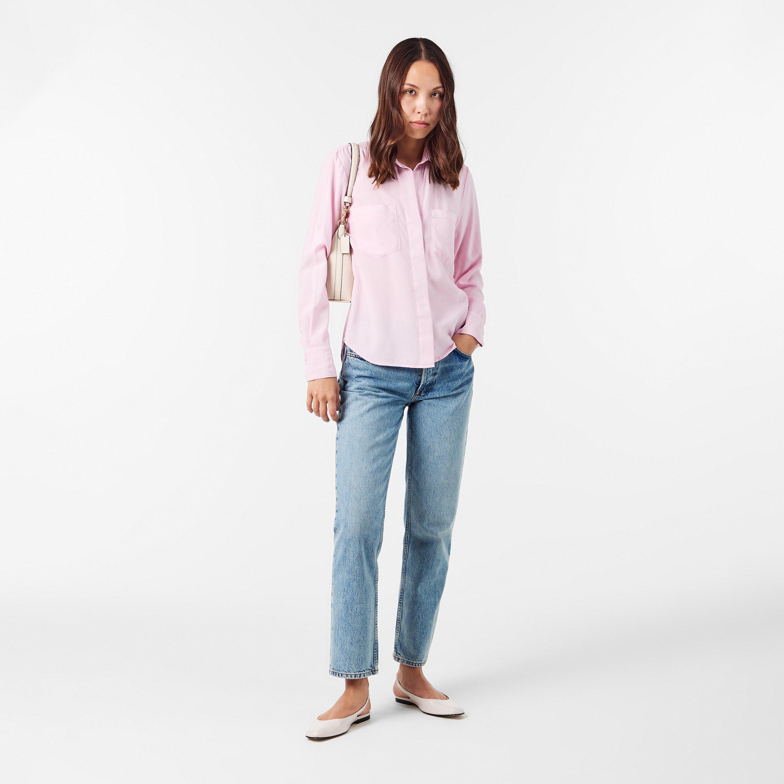 Rose Petal - Bella Dahl - Women's Split Back Long-Sleeve Plain Shirt - 6