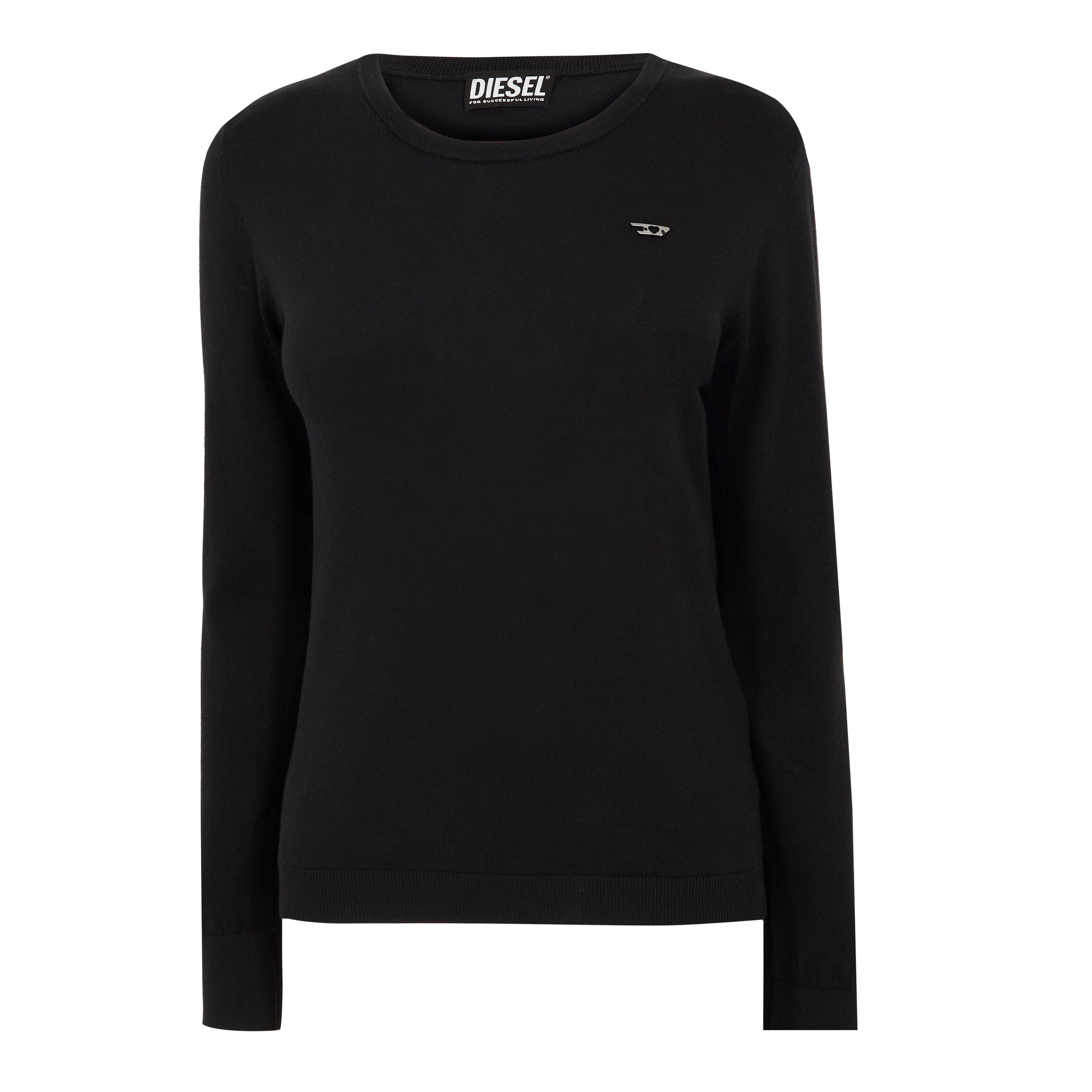 Black - Diesel - Women's Ariane Mgli Knitted Hoodie - 1