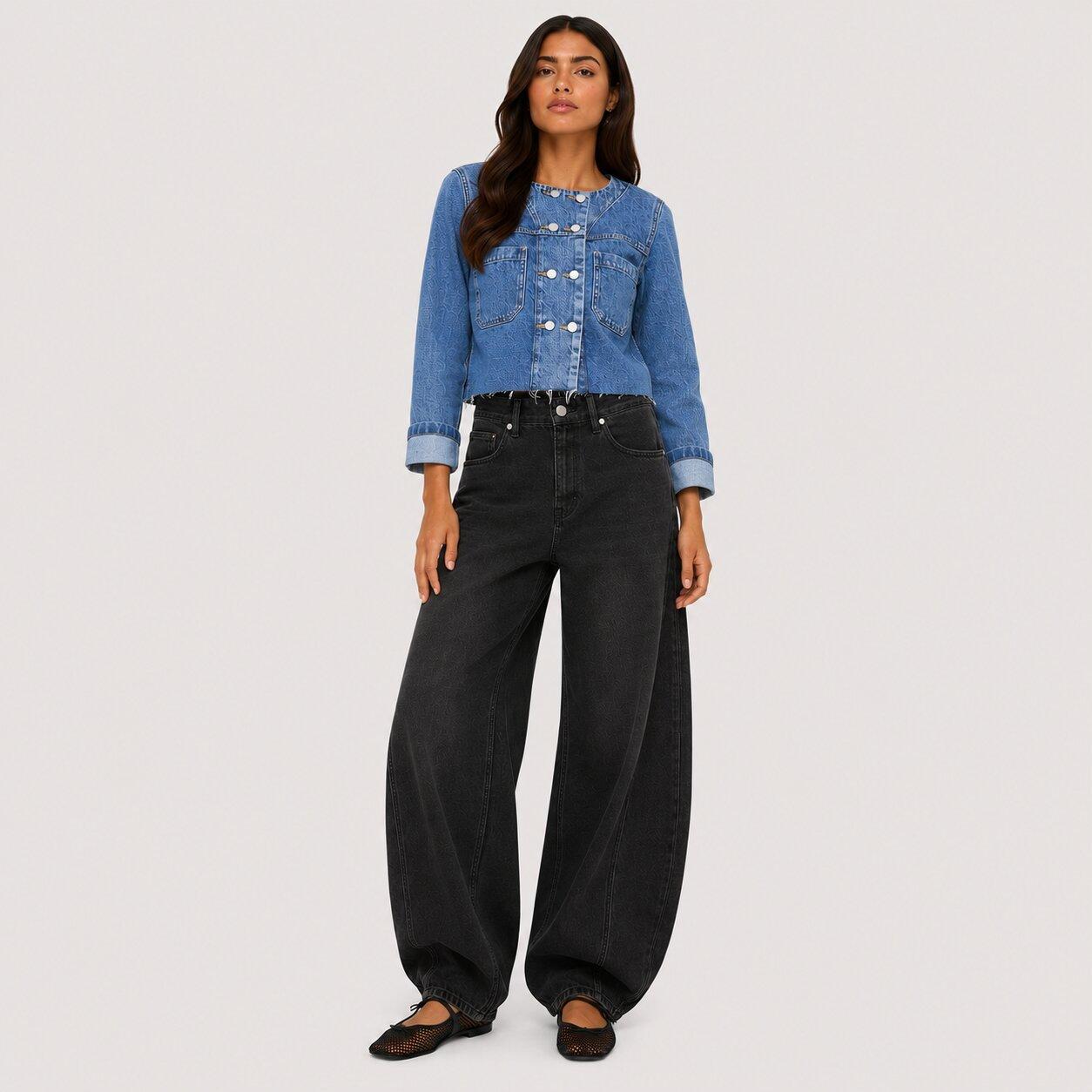 Black - I Saw It First - Womens Wide Leg Jeans - 1