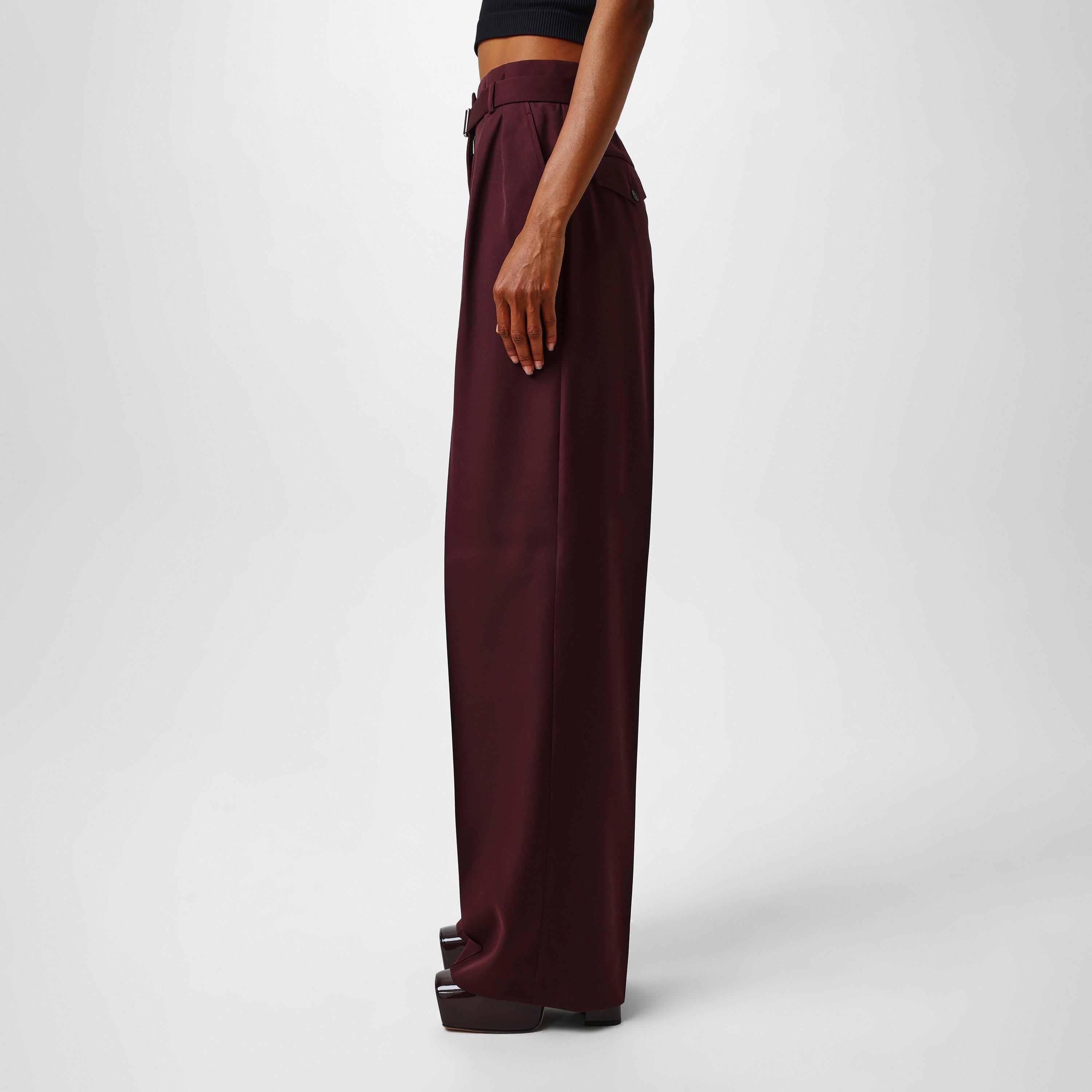 Burgundy - Lanvin - Women's Tailored Trousers - 2