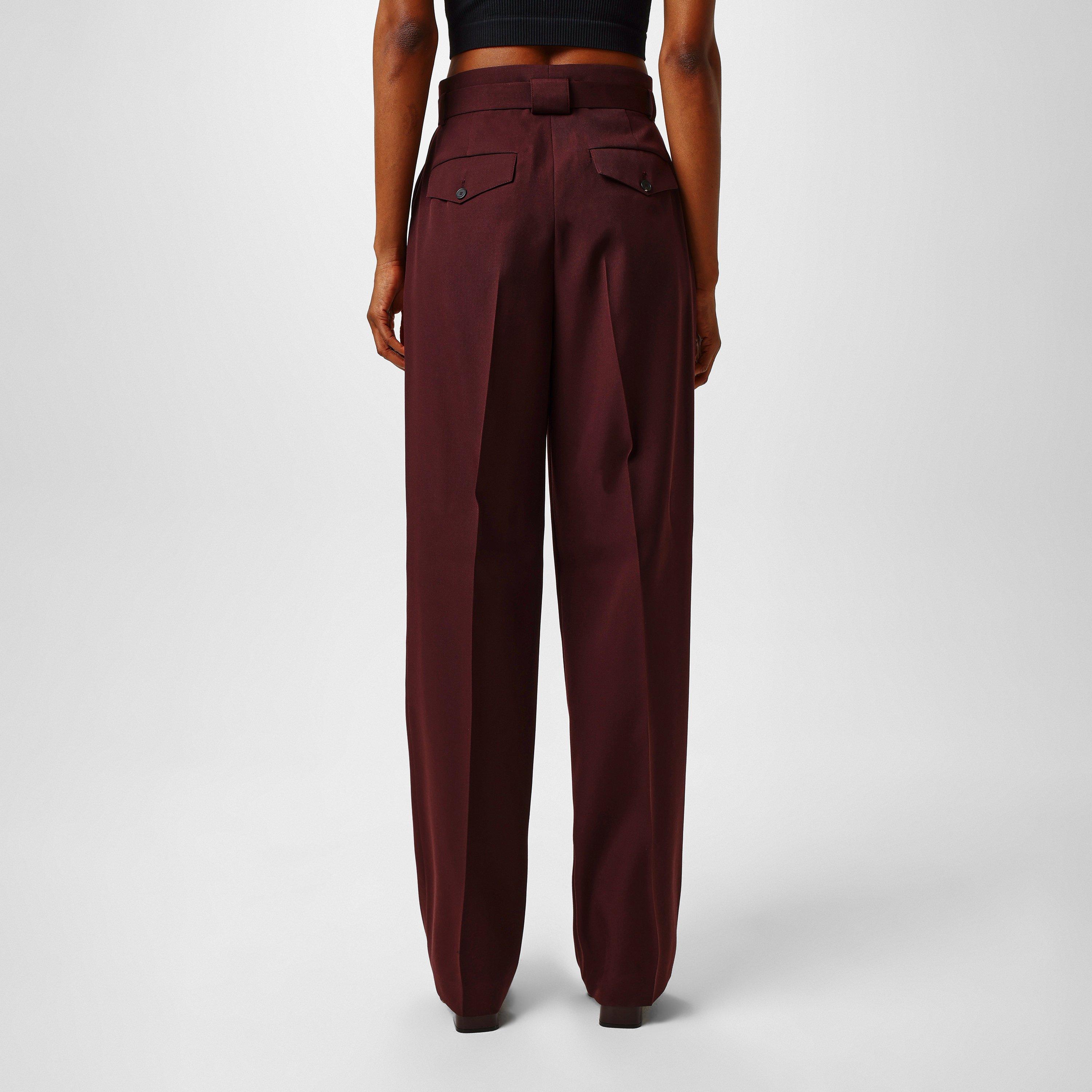Burgundy - Lanvin - Women's Tailored Trousers - 3