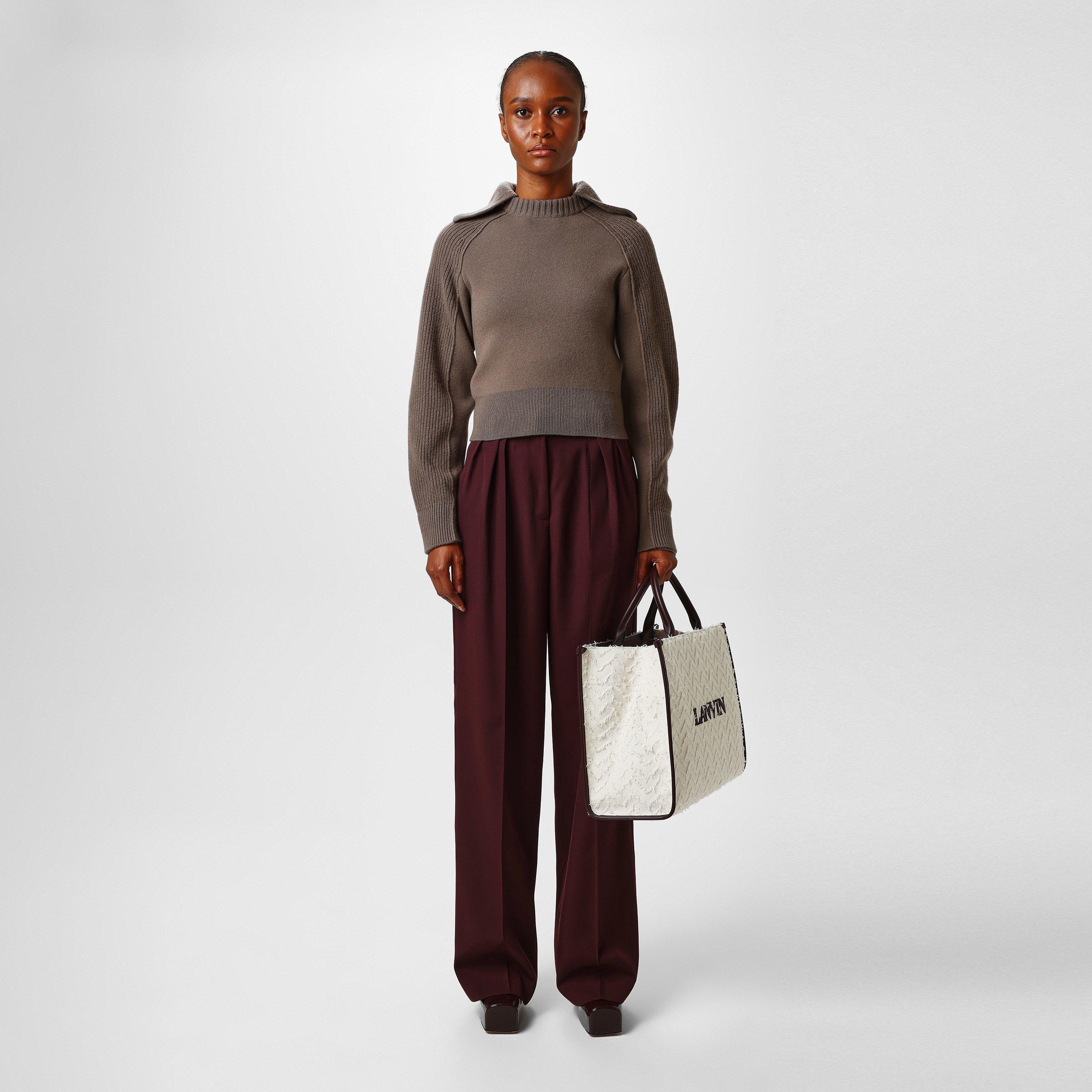 Burgundy - Lanvin - Women's Tailored Trousers - 4