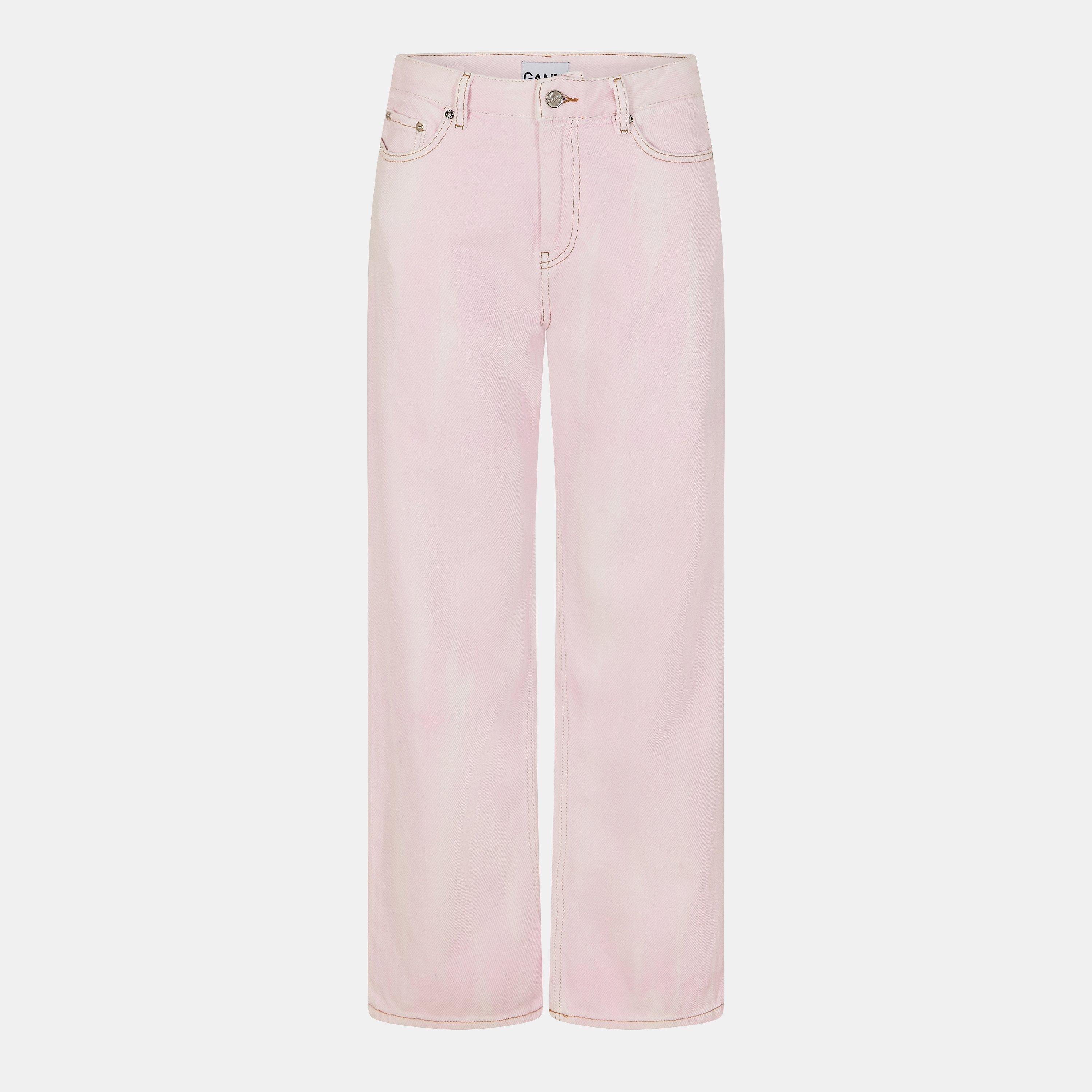 Ganni Women's Izey Wide Leg Jeans - Chalk Pink - Size 30