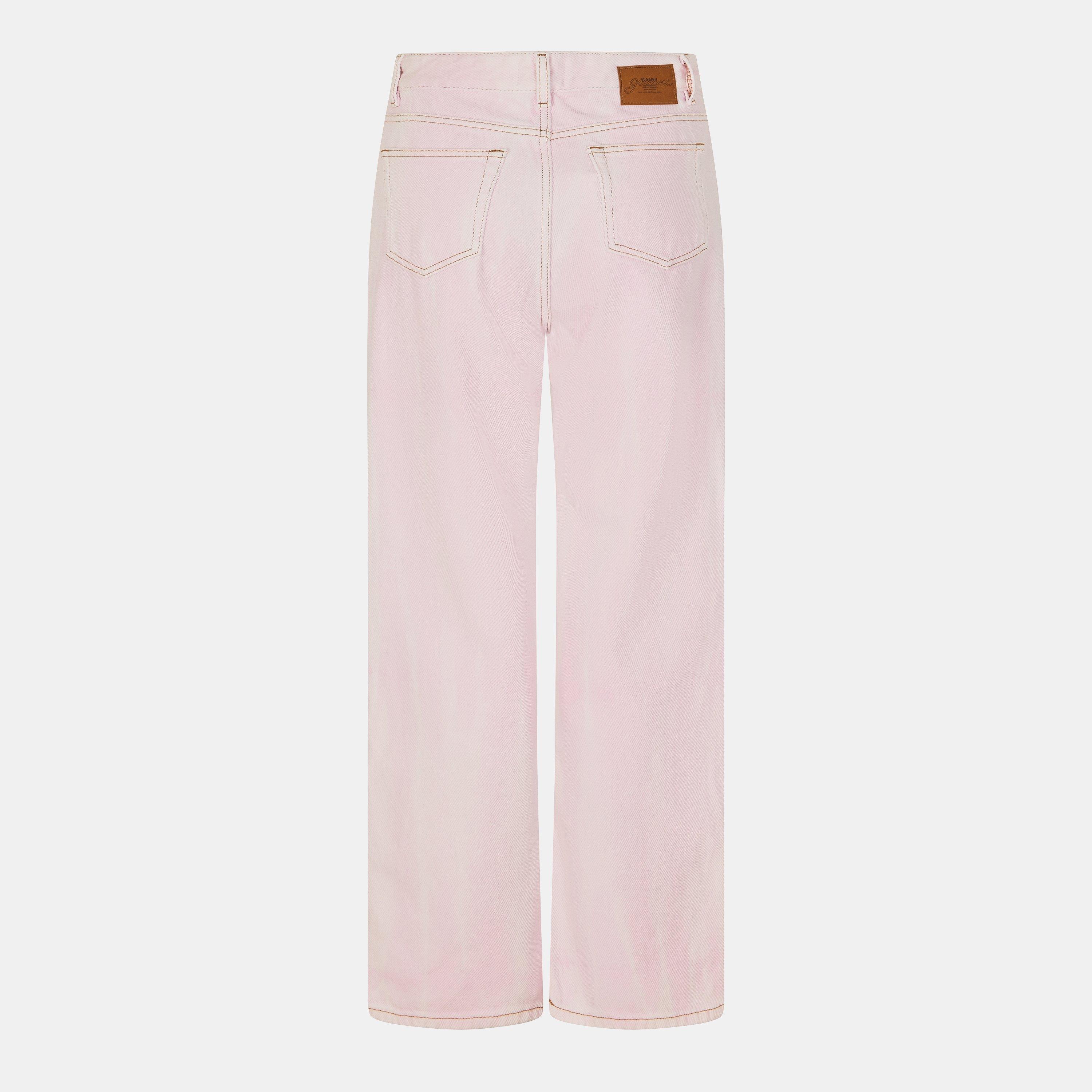 Chalk Pink - Ganni - Women's Izey Wide Leg Jeans - 2