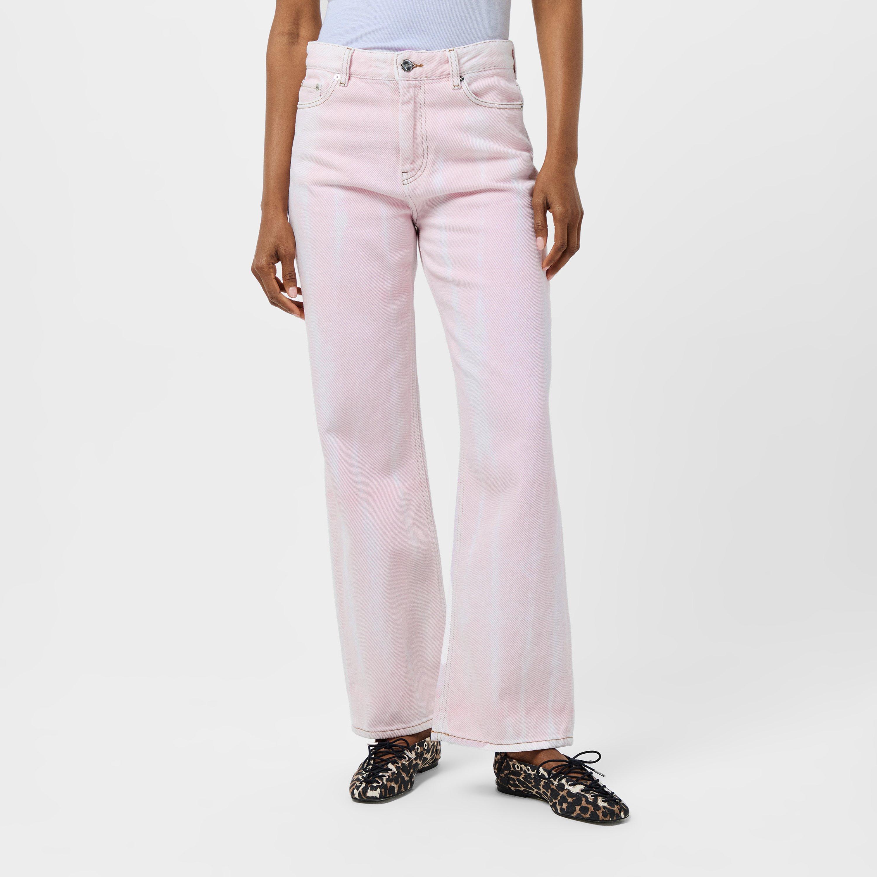 Chalk Pink - Ganni - Women's Izey Wide Leg Jeans - 3