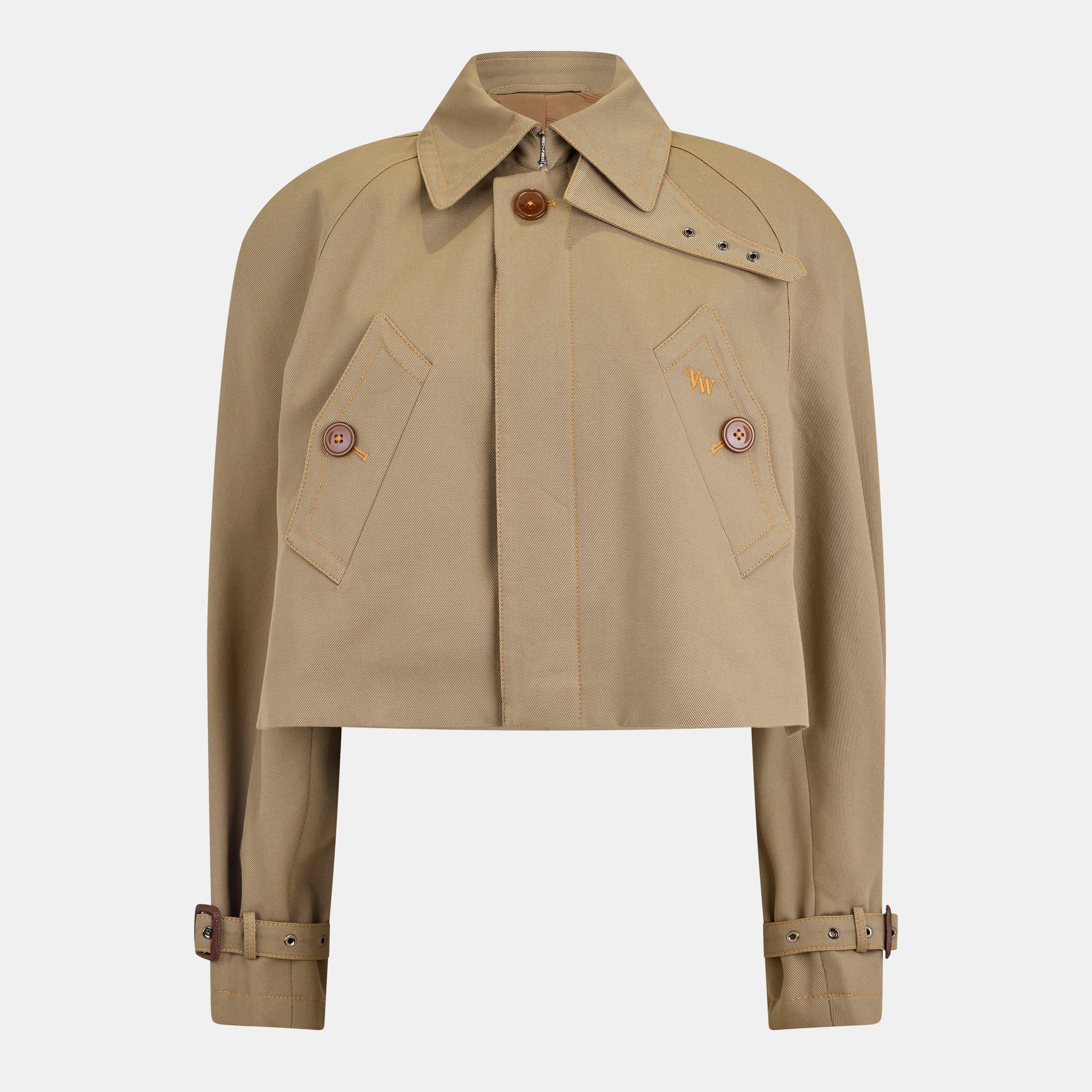 Beige - Vivienne Westwood - Women's Graziano Cropped Cotton Trench Coat - 1