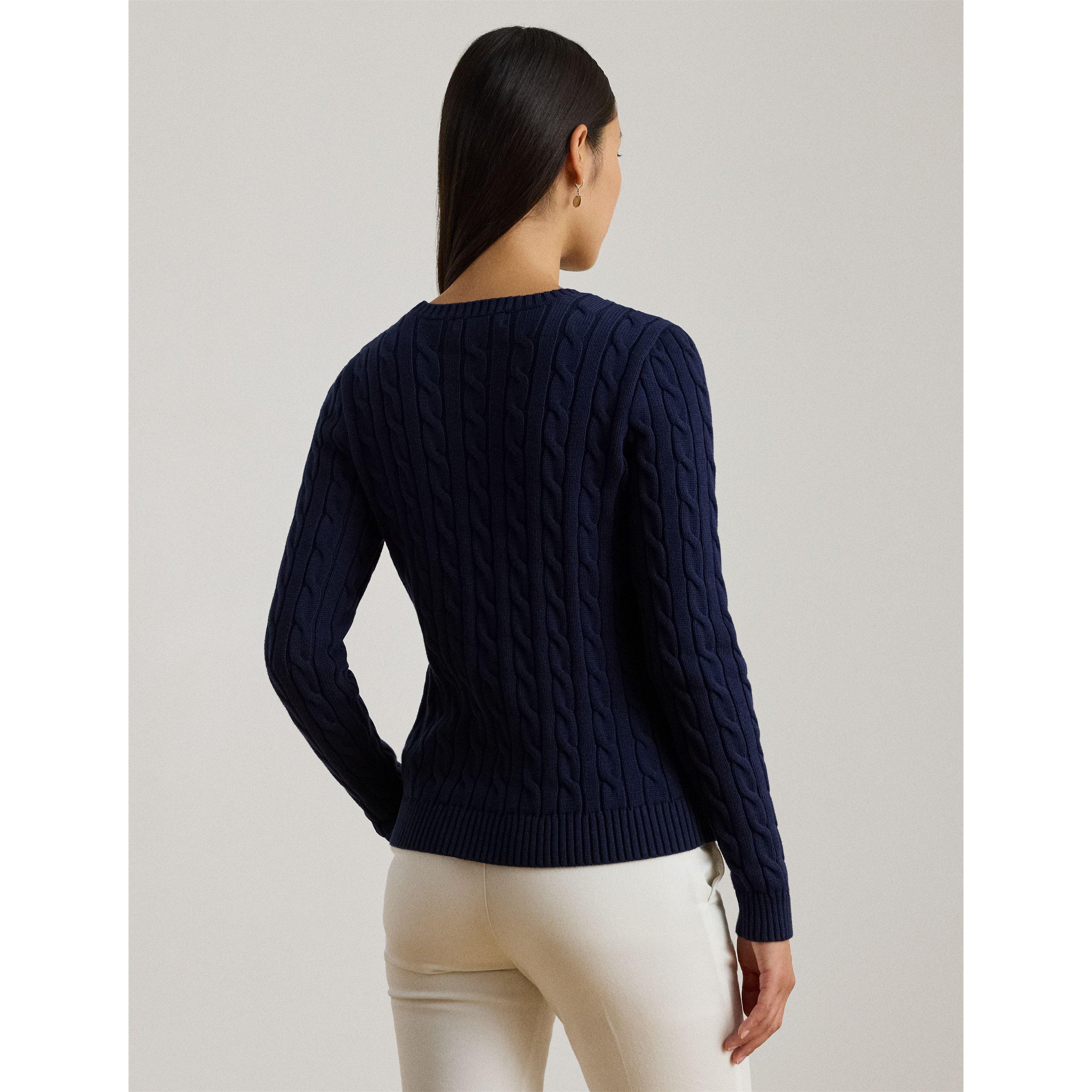 Refined Navy - Lauren by Ralph Lauren - Women's Rinett Knitted Crew Neck Jumper - 3