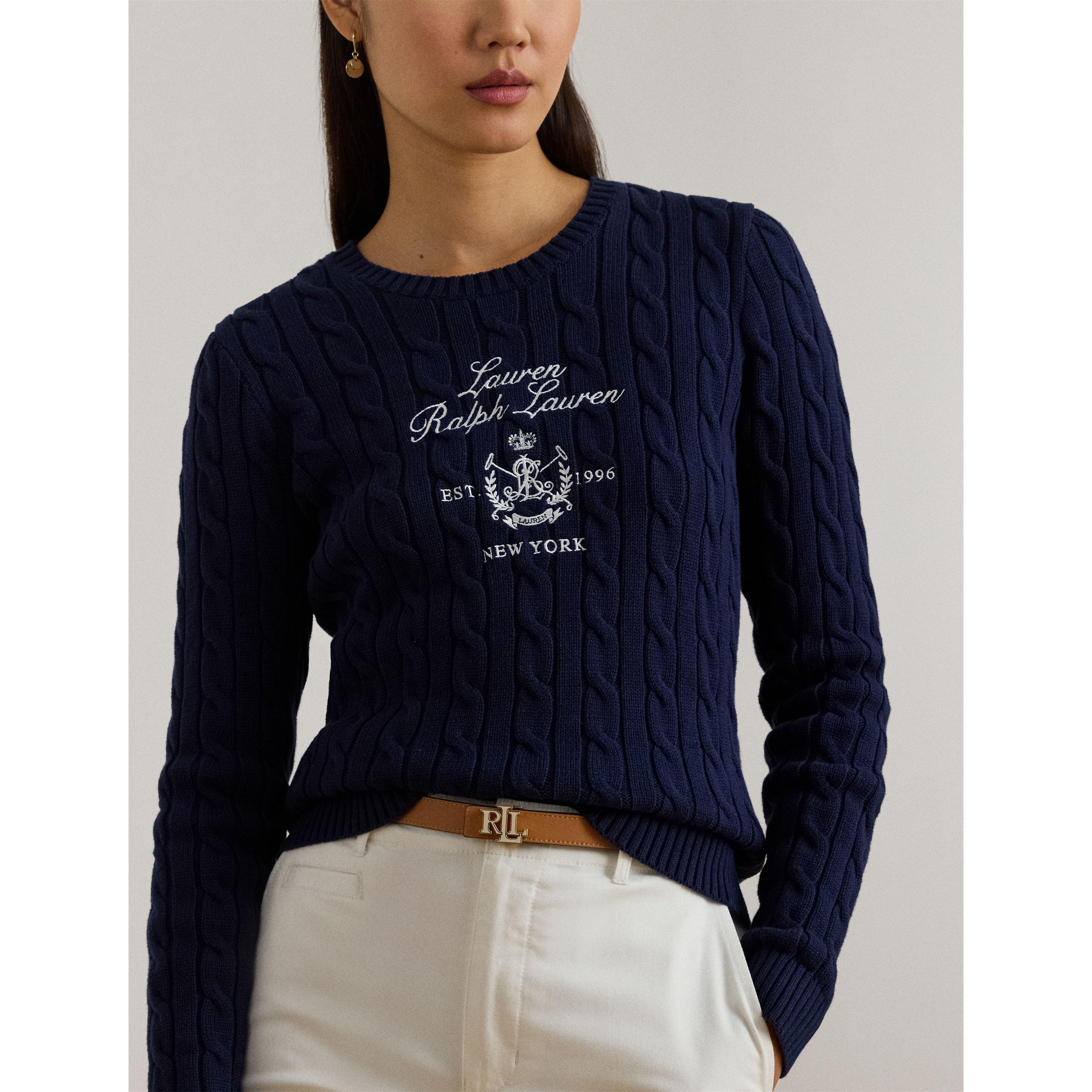 Refined Navy - Lauren by Ralph Lauren - Women's Rinett Knitted Crew Neck Jumper - 4