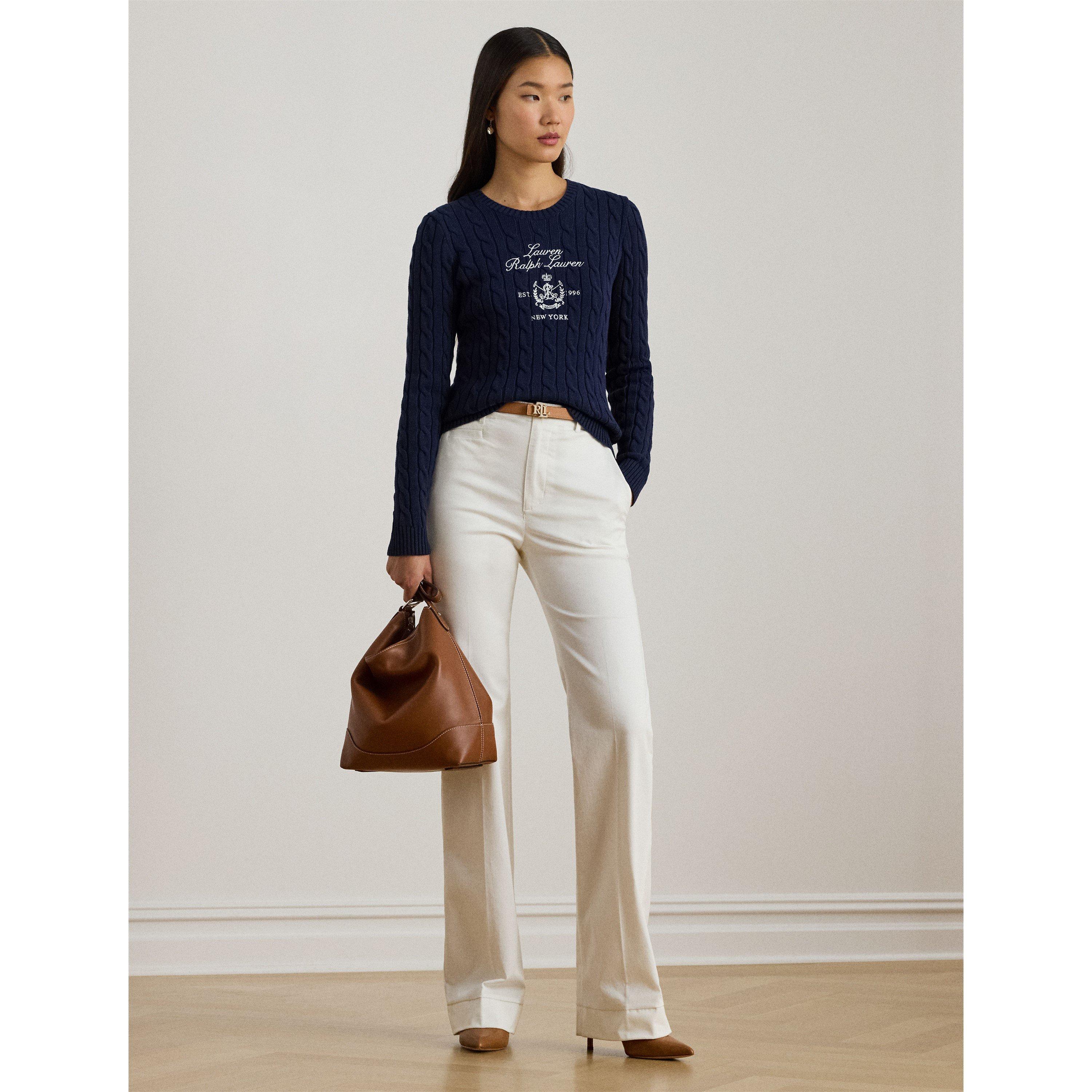 Refined Navy - Lauren by Ralph Lauren - Women's Rinett Knitted Crew Neck Jumper - 5