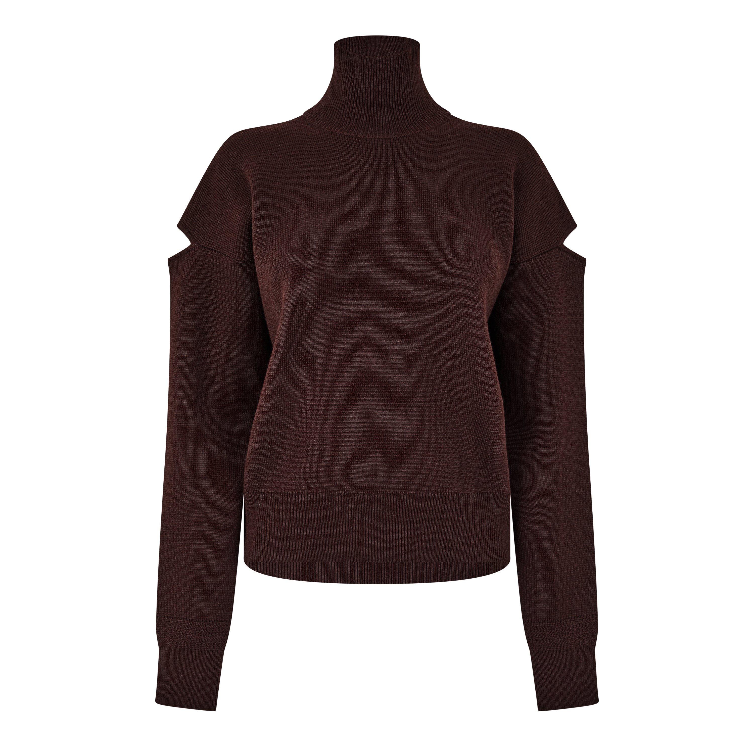 Bottega Veneta Women's Knitwear Crew Neck Jumper - Ox Blood - Size 8 (34)