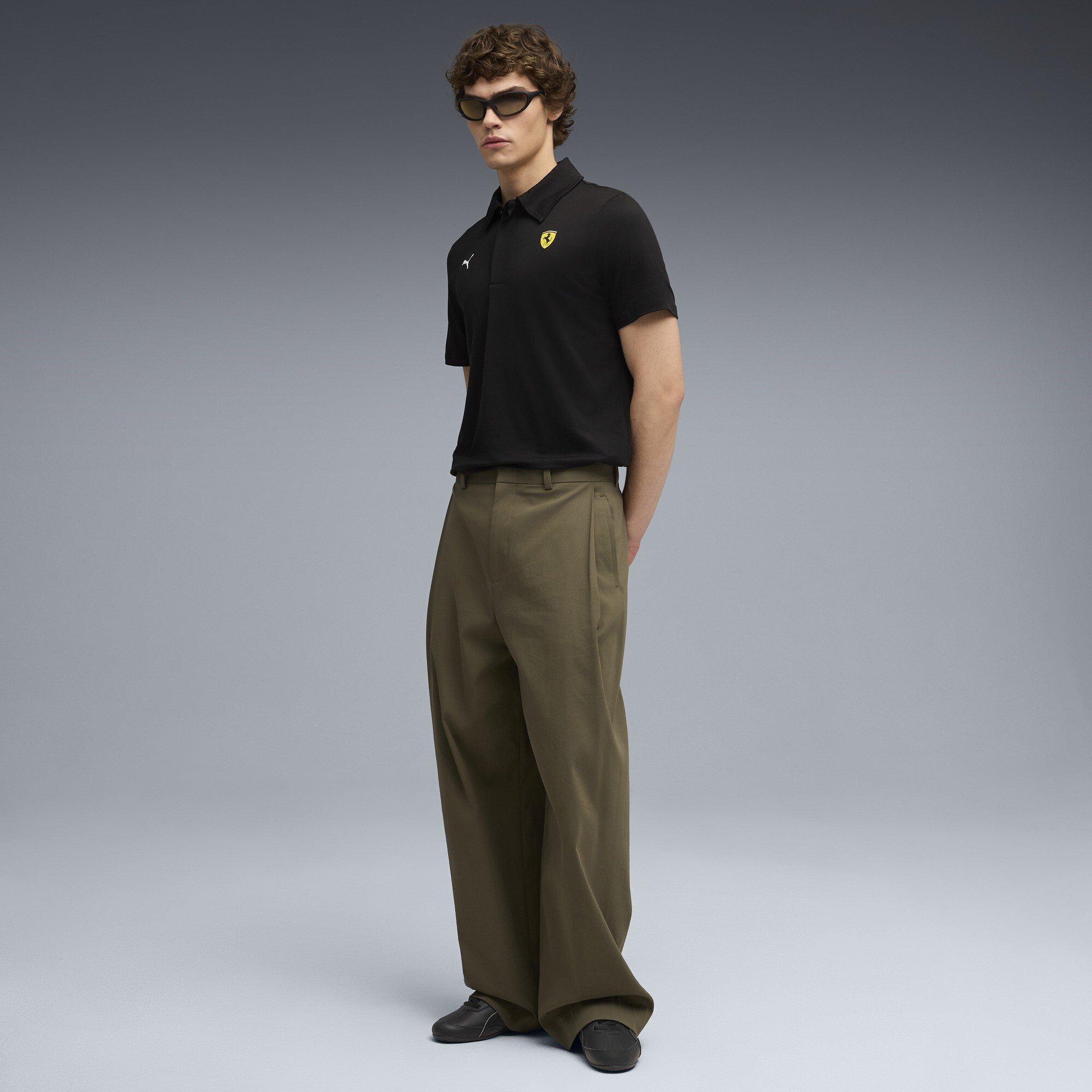 Nero - Puma - Men's Ferrari Sportswear Cloudspun Short Sleeve Polo - 5
