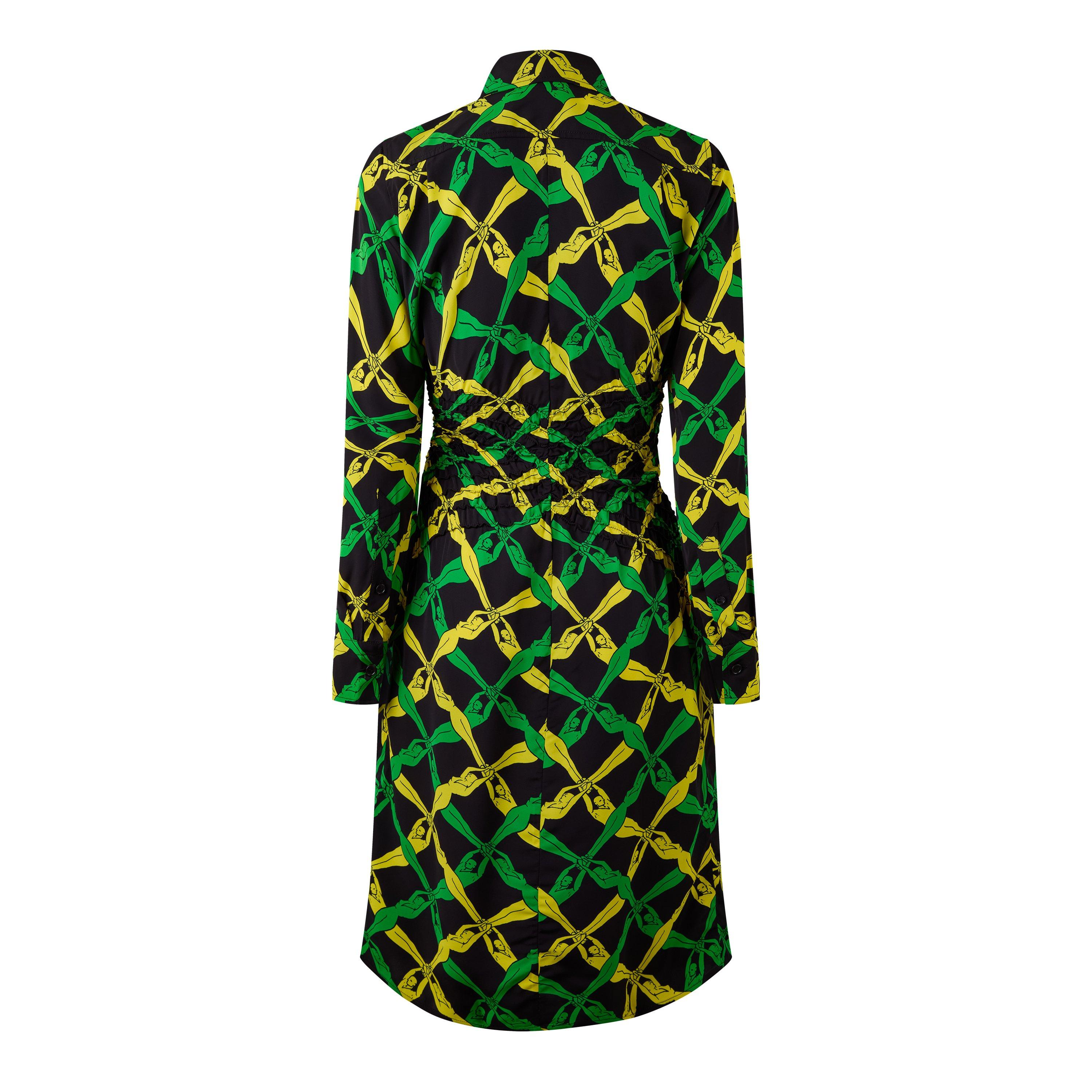 Grass/Yellow - Bottega Veneta - Women's Shift Dress - 2