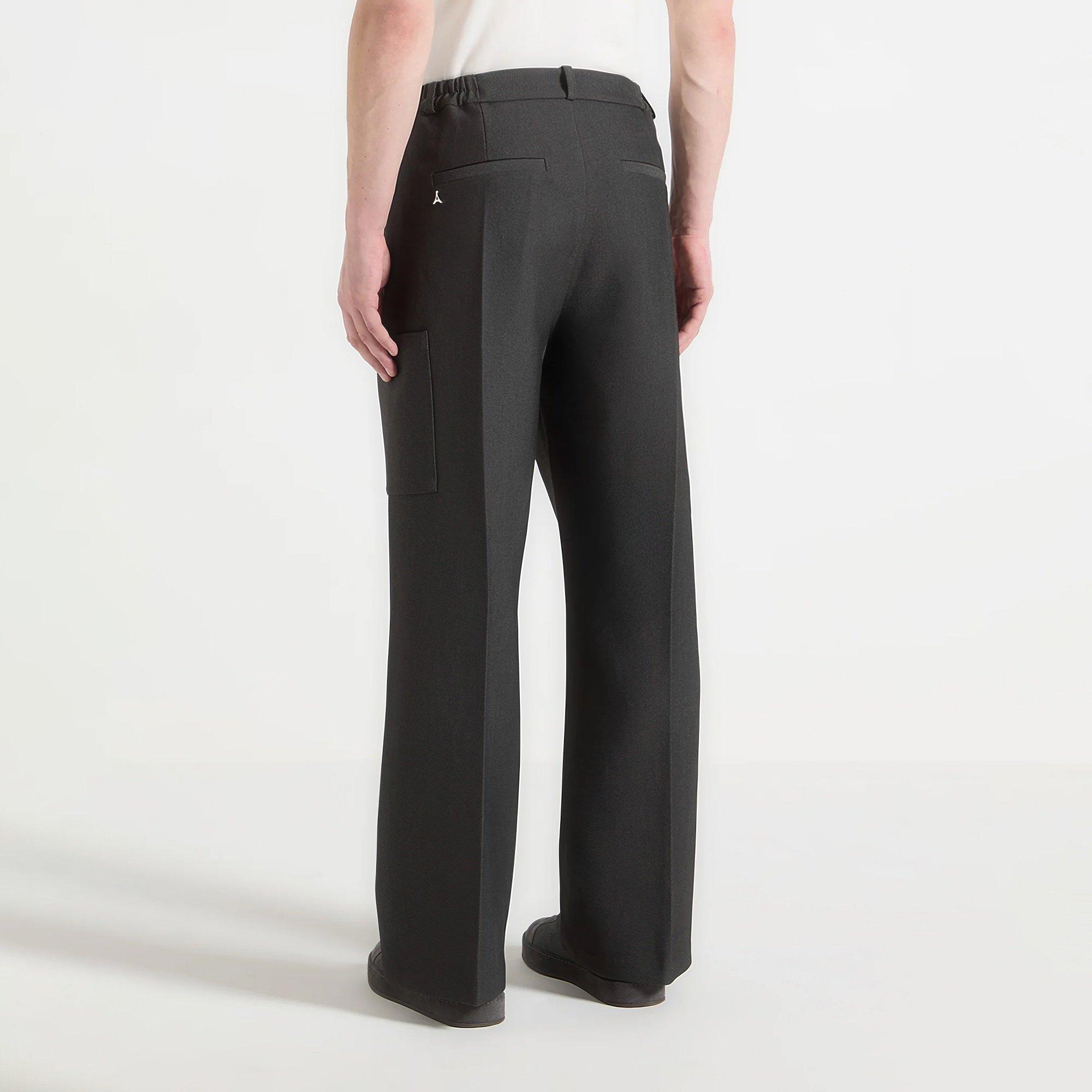 Grey - Maniere De Voir - Men’s Relaxed Fit Pleated Pocket Trousers - 4