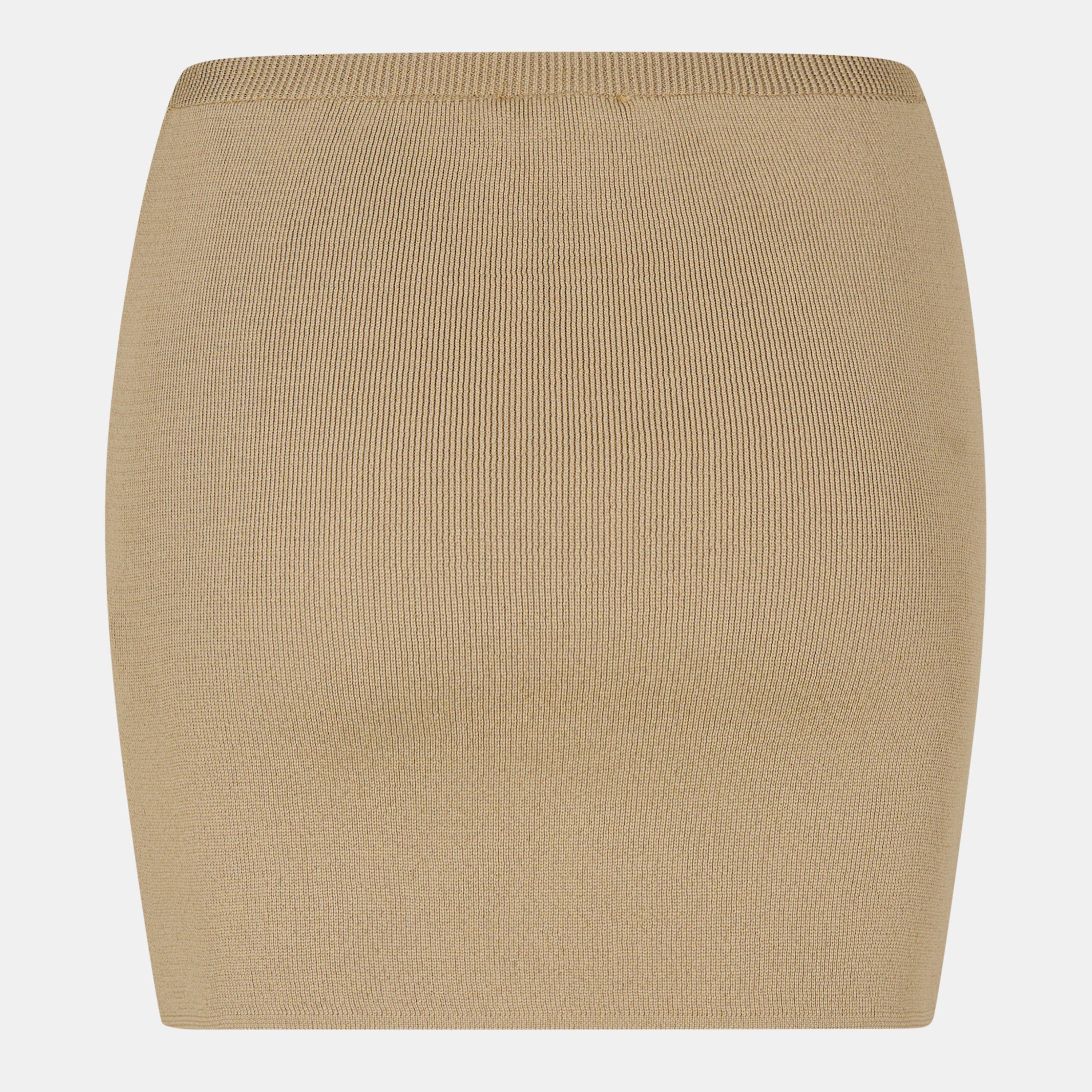 Tan - Missy Empire - Knitted Mini Skirt - 2