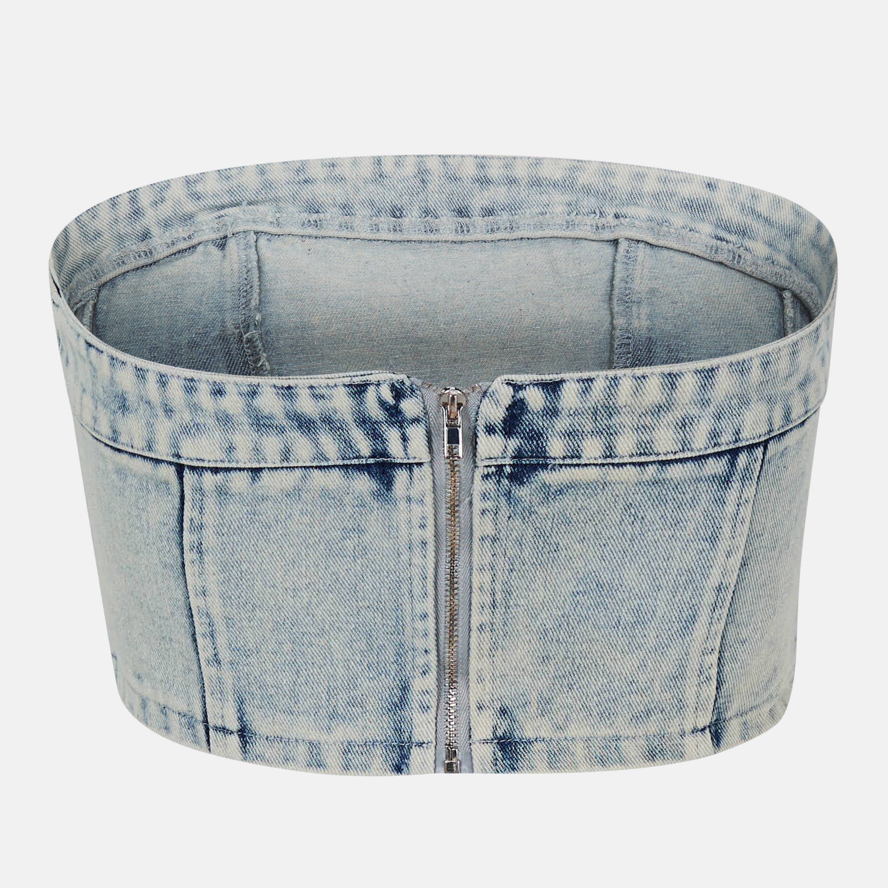 Blue - Missy Empire - Denim Corset Top - 2