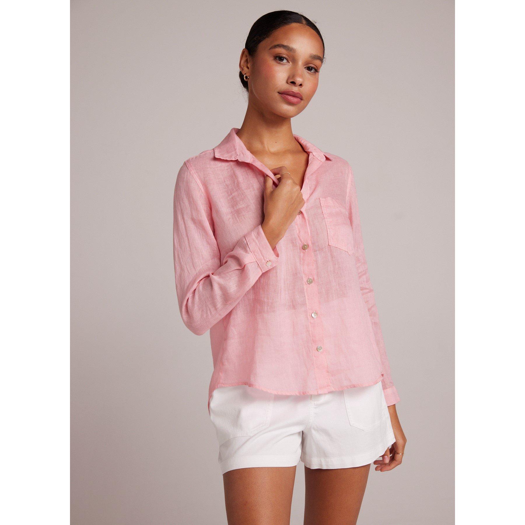 Pink - Bella Dahl - Women's Long-Sleeve Plain Shirt - 2