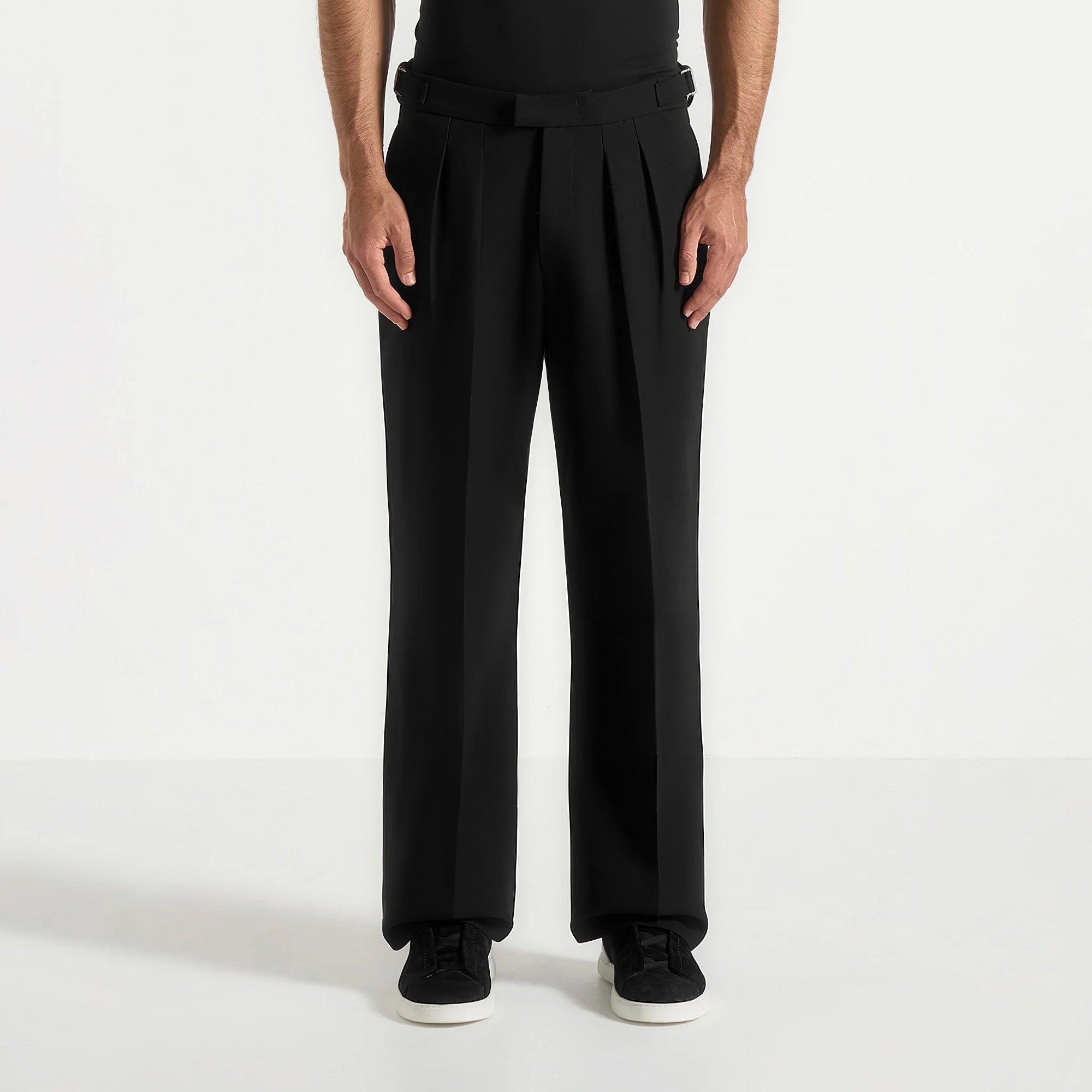 Black - Maniere De Voir - Women’s Relaxed Fit Pleated Tailored Trousers - 3