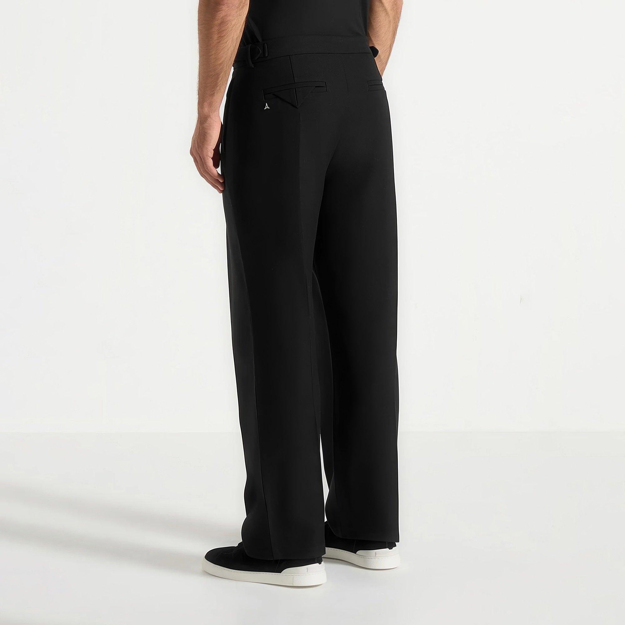 Black - Maniere De Voir - Women’s Relaxed Fit Pleated Tailored Trousers - 4