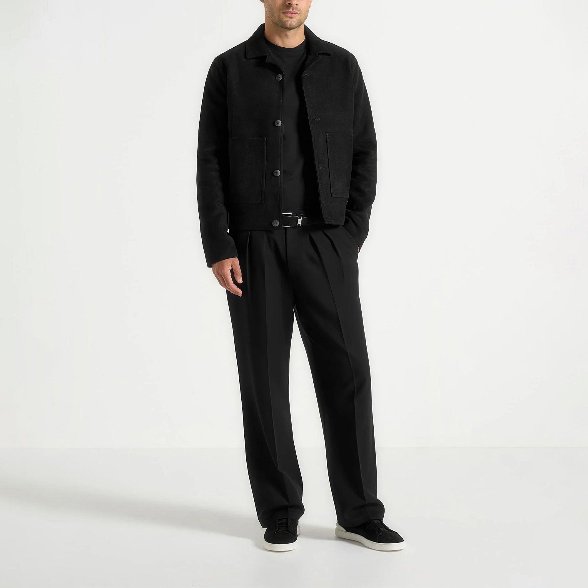 Black - Maniere De Voir - Women’s Relaxed Fit Pleated Tailored Trousers - 6