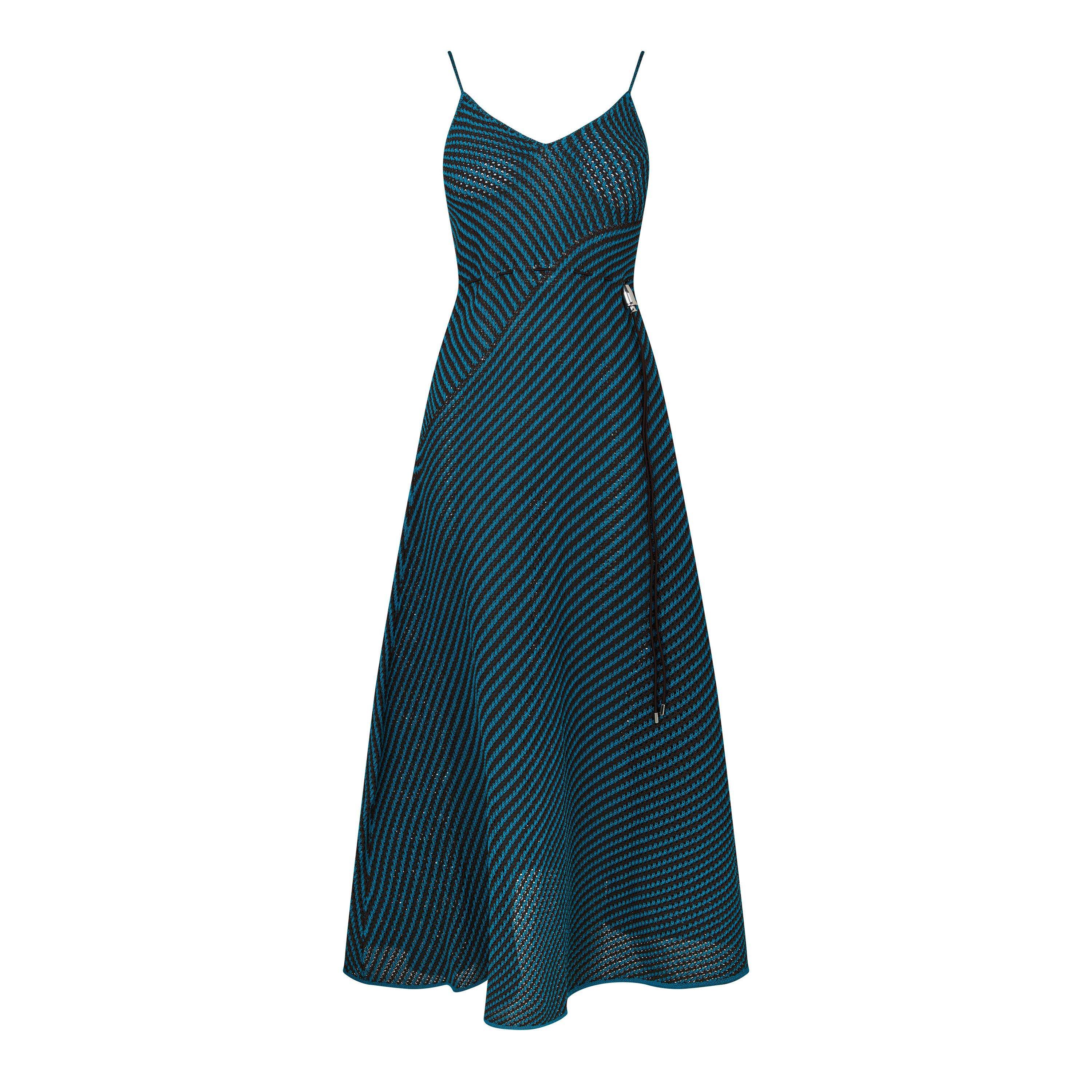 Ebony/Green - Bottega Veneta - Women's Classic Skater Cut Skater Dress - 1