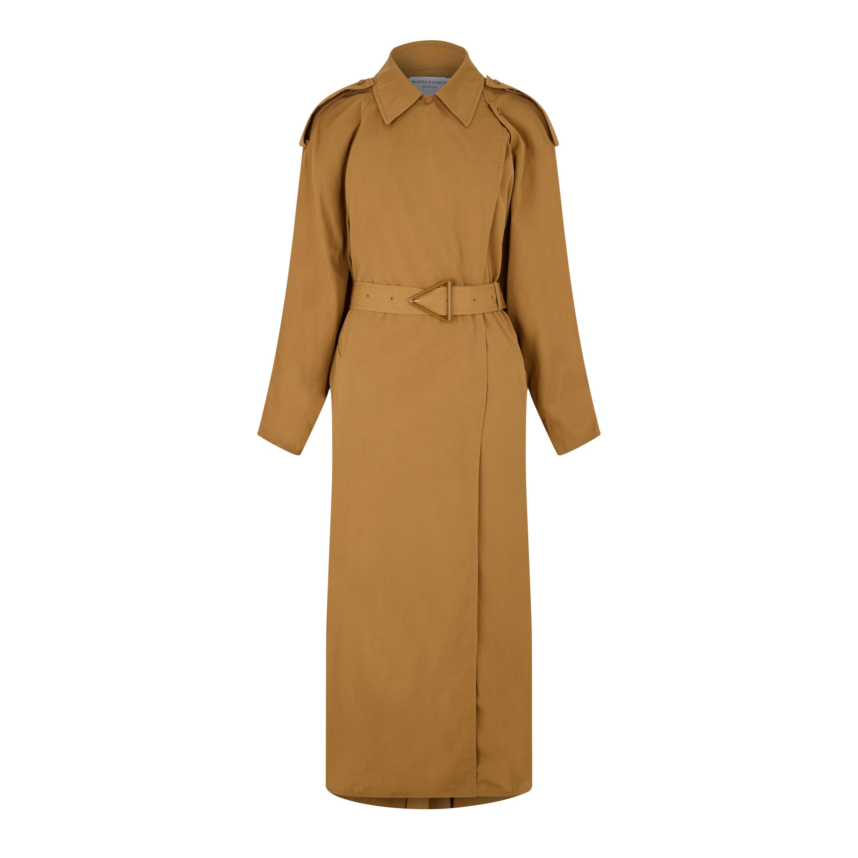 Camel - Bottega Veneta - Women's Architectural Tailored Trench Coat - 1