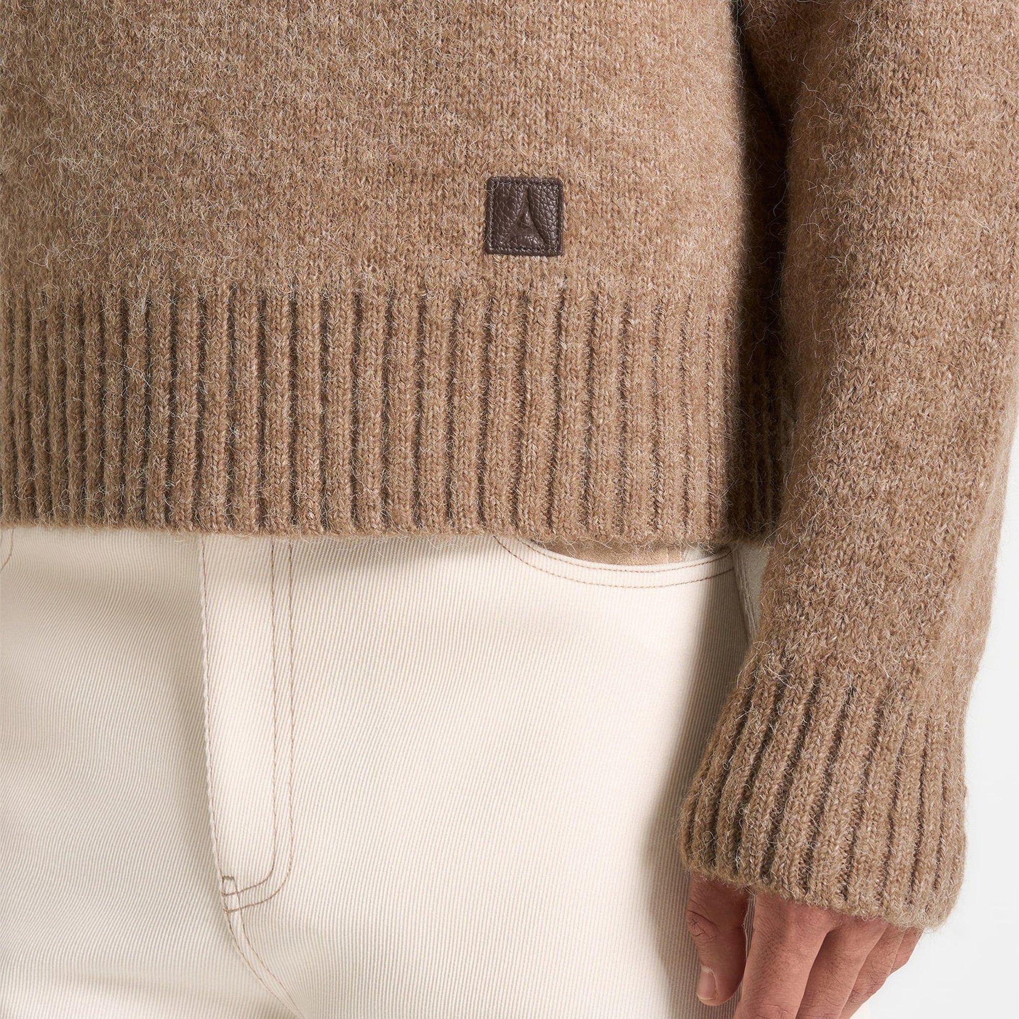 Taupe - Maniere De Voir - Mens Kamil Brushed Wool Knit Jumper - 4