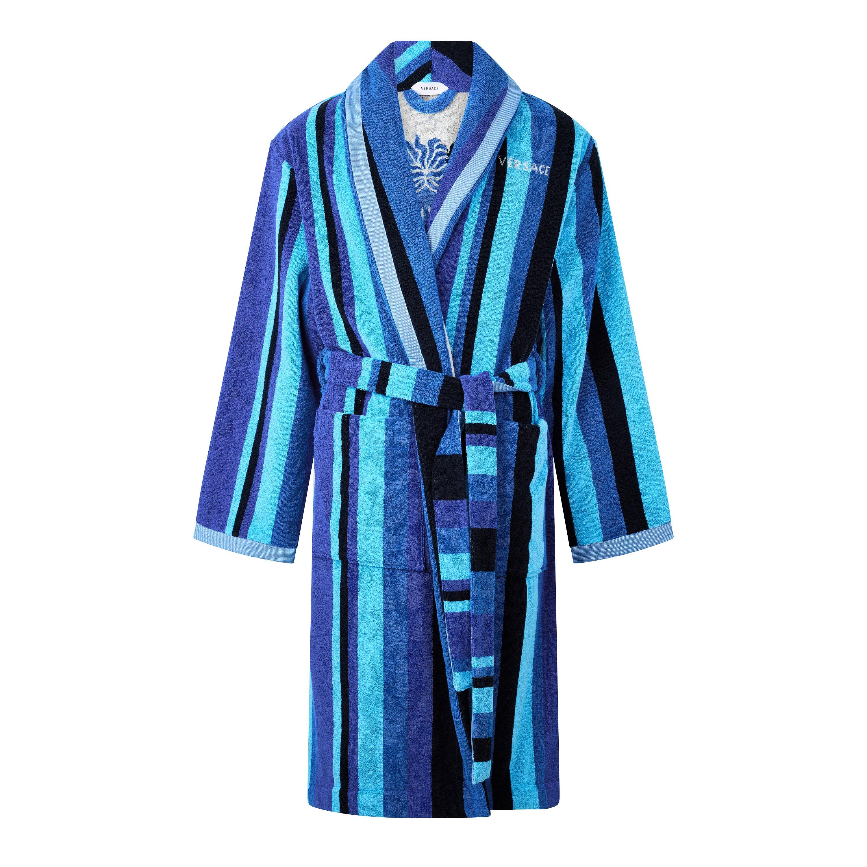 Cobalt Blue - Versace Home - V Stripe Terry Robe 64 - 1