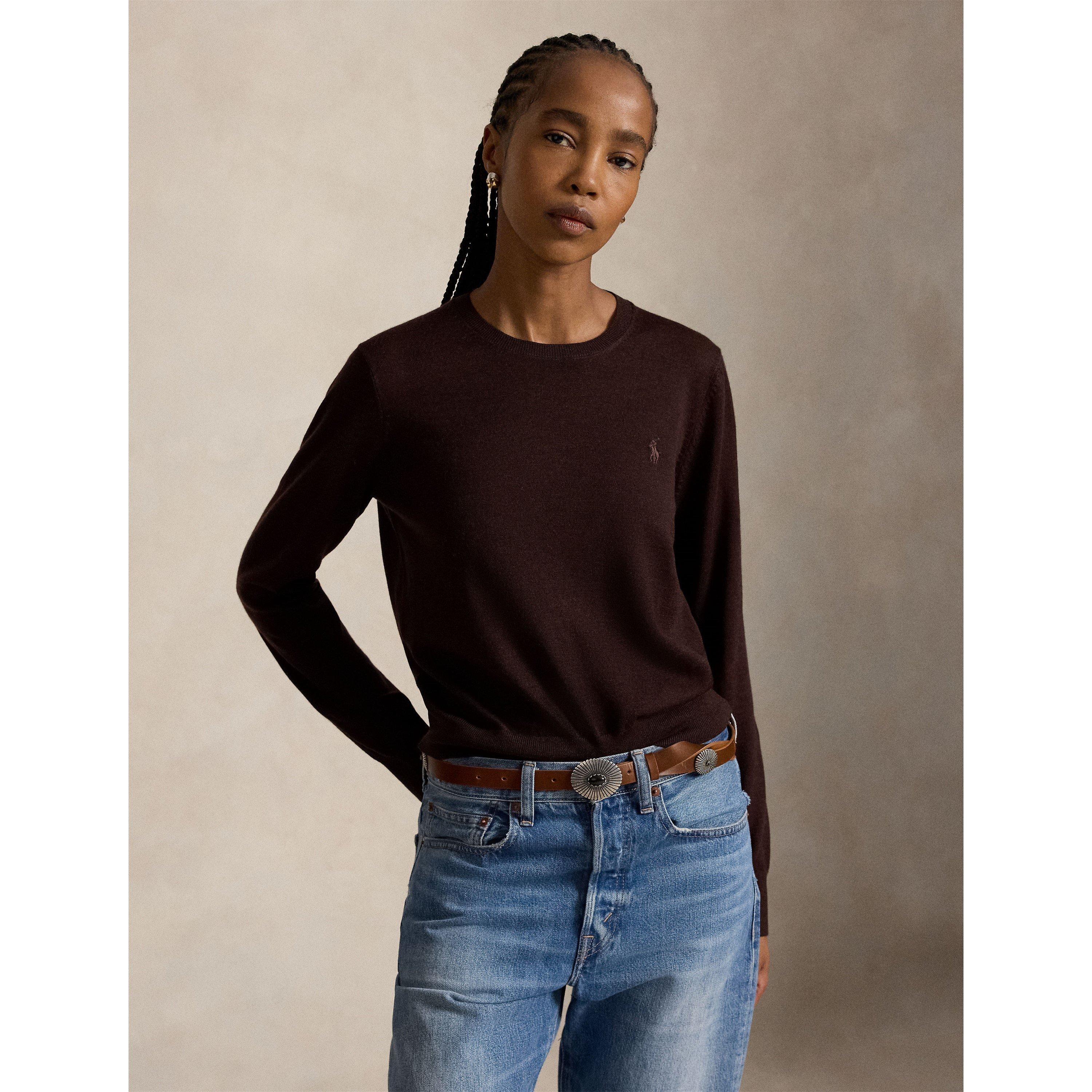 Chocolate Mel - Polo Ralph Lauren - Women's Merino Pullover Crew Neck Jumper - 2