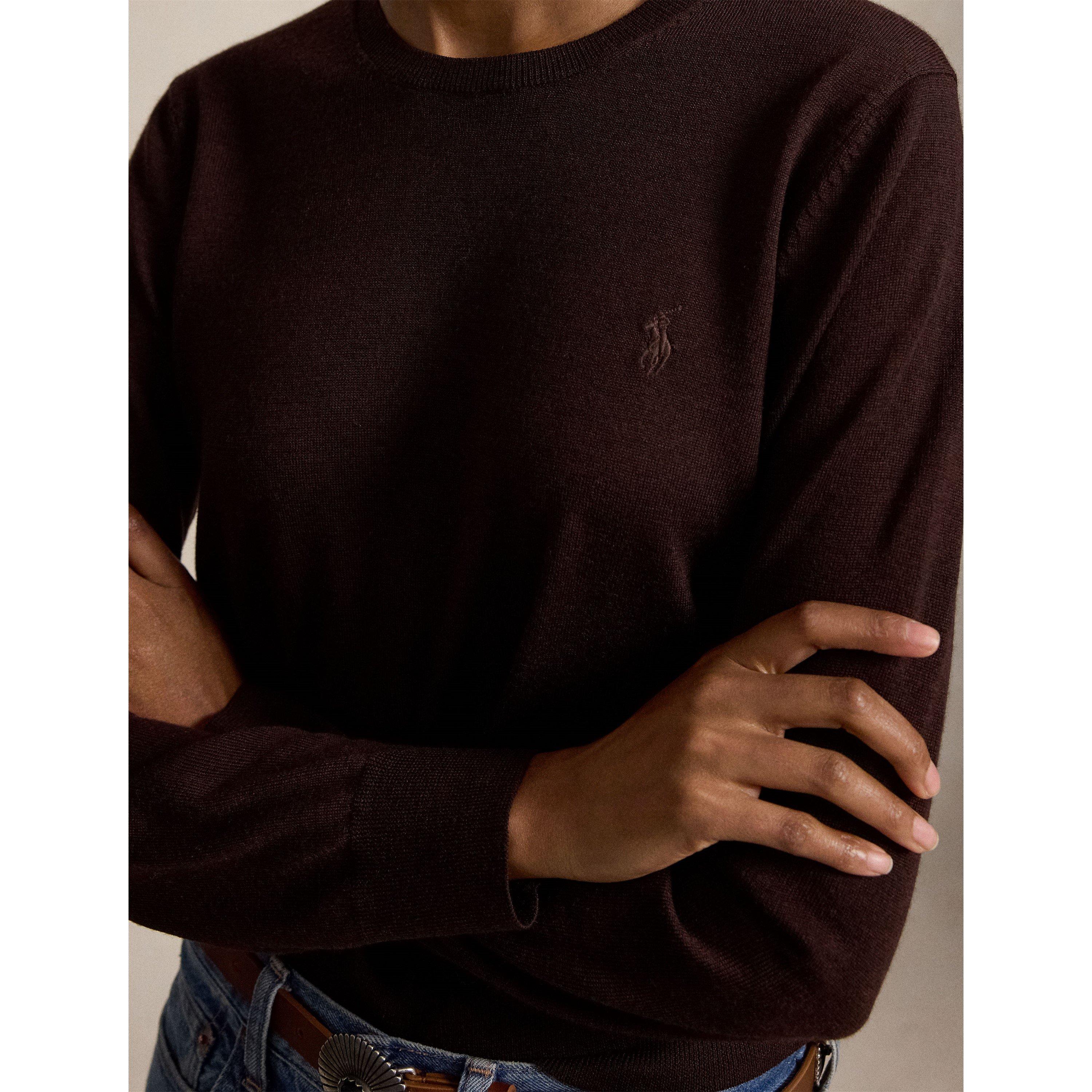 Chocolate Mel - Polo Ralph Lauren - Women's Merino Pullover Crew Neck Jumper - 4