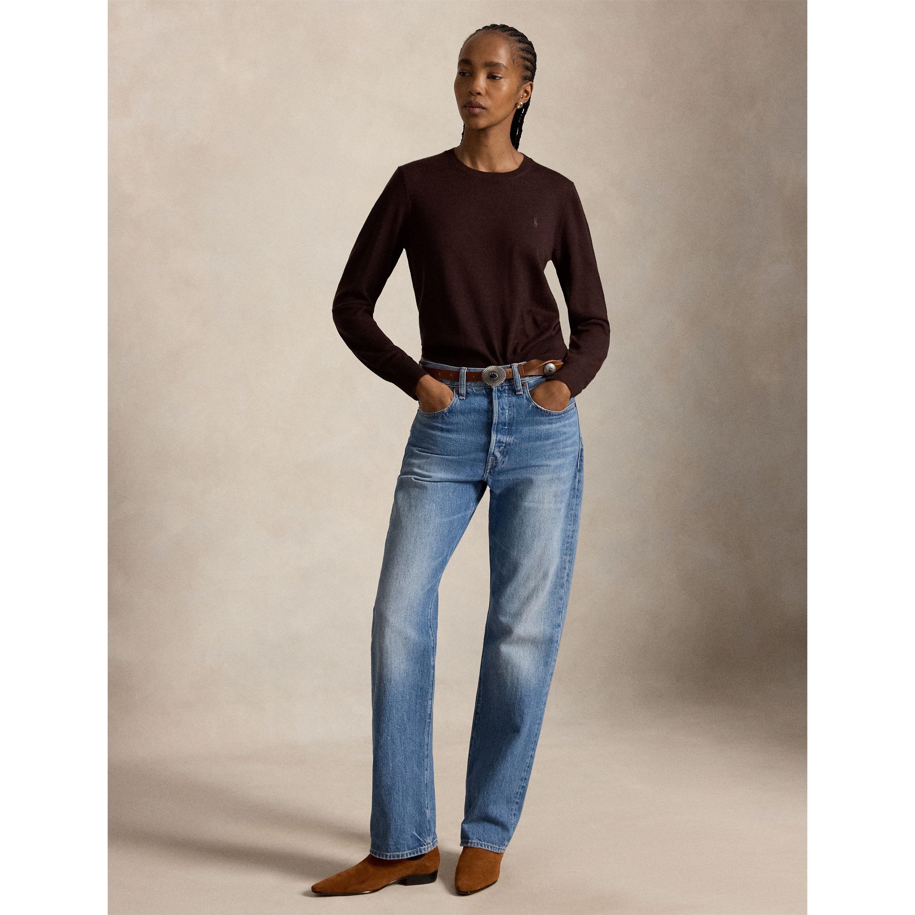 Chocolate Mel - Polo Ralph Lauren - Women's Merino Pullover Crew Neck Jumper - 5