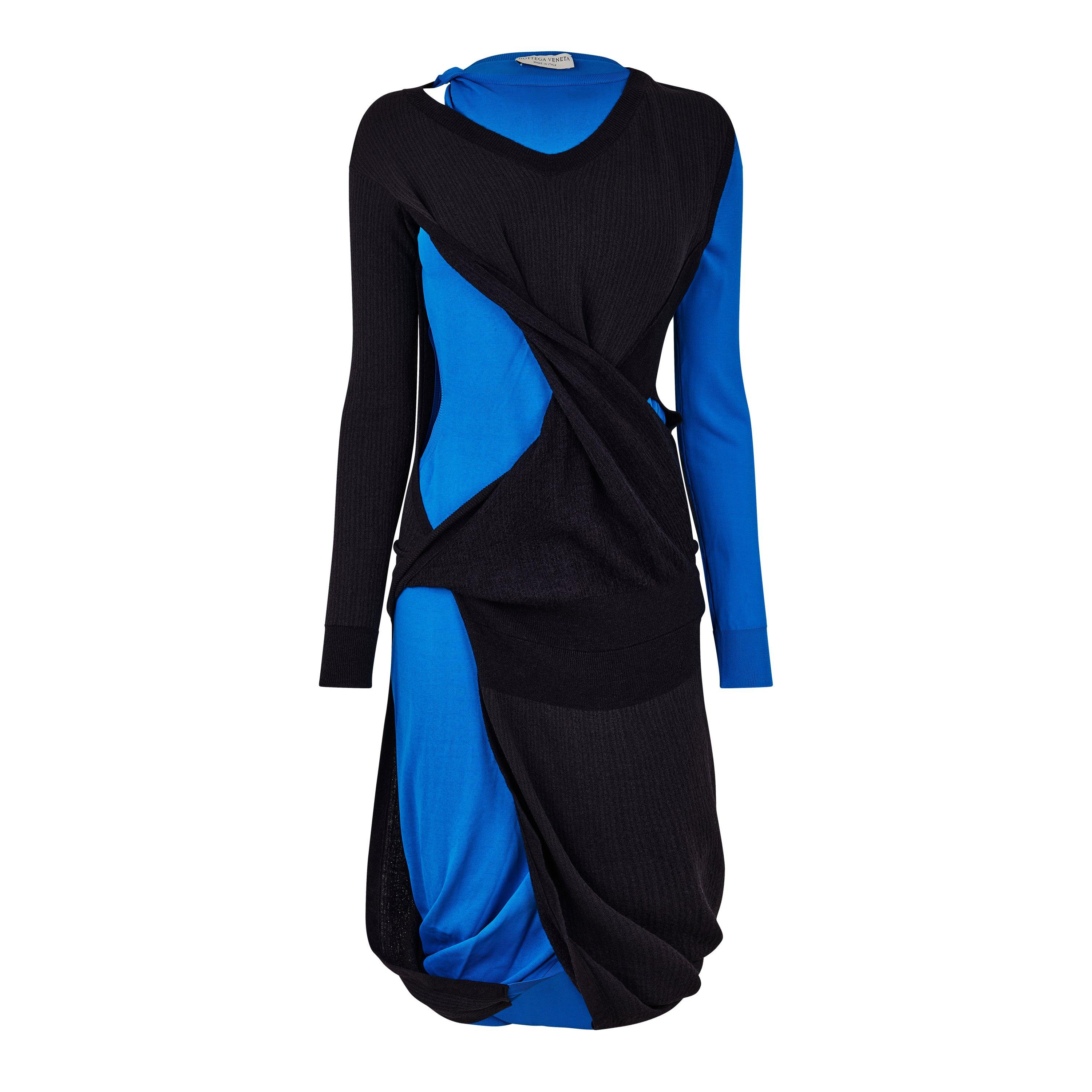 Bottega Veneta Women's Structured Cut Out Dress - Grape-Blue - Size 8 (40)