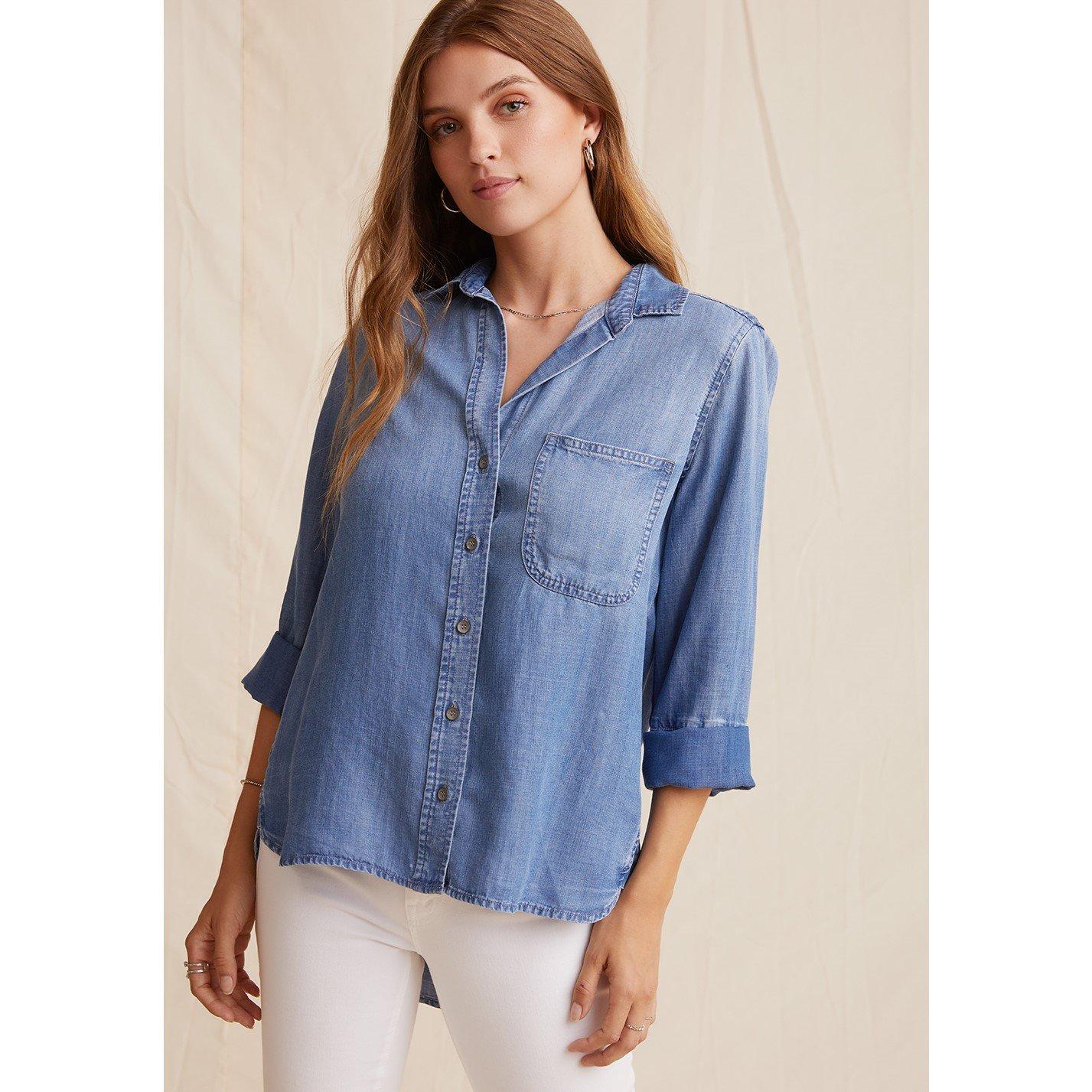 Med Ombre - Bella Dahl - Women's Long-Sleeve Plain Shirt - 2