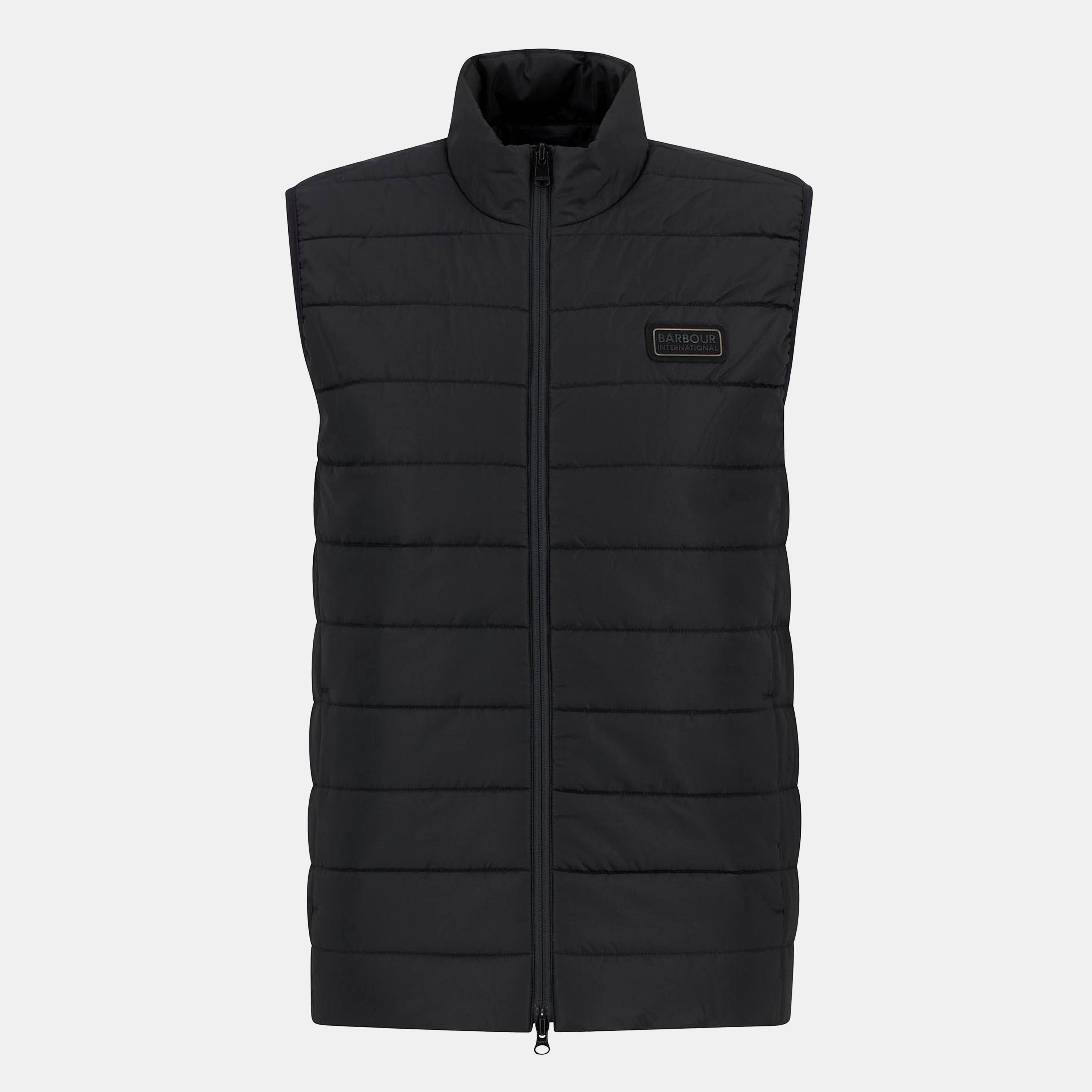 Black BK11 - Barbour International - Men's Aldon Quilted Sleeveless Slim Fit Gilets - 1