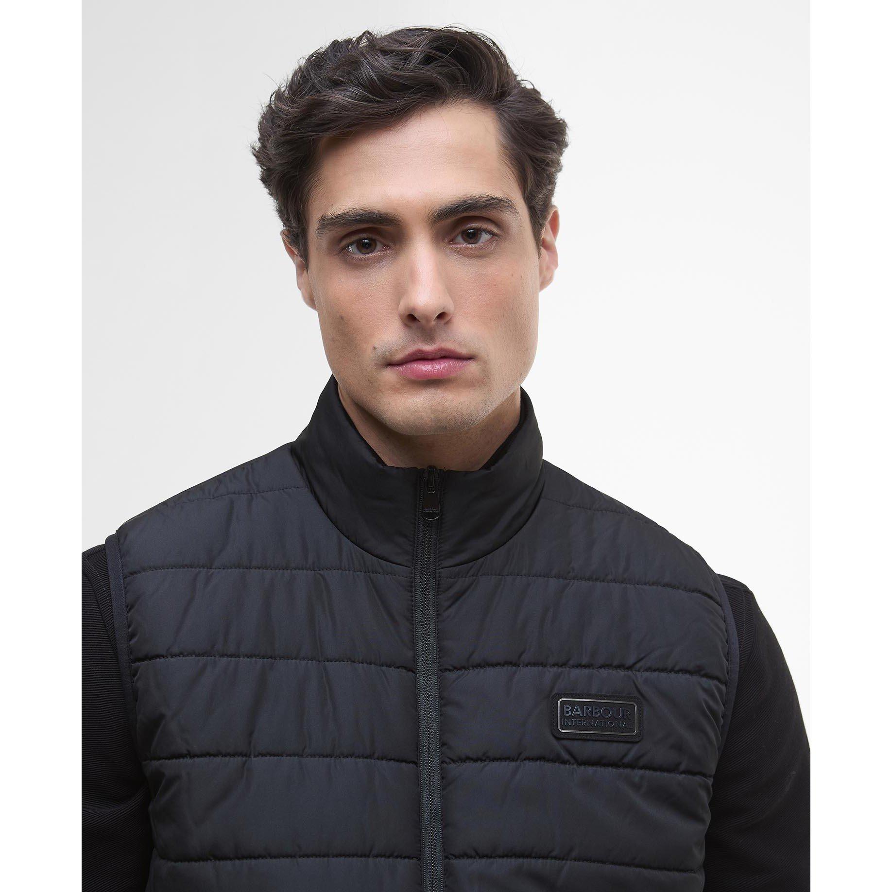 Black BK11 - Barbour International - Men's Aldon Quilted Sleeveless Slim Fit Gilets - 4