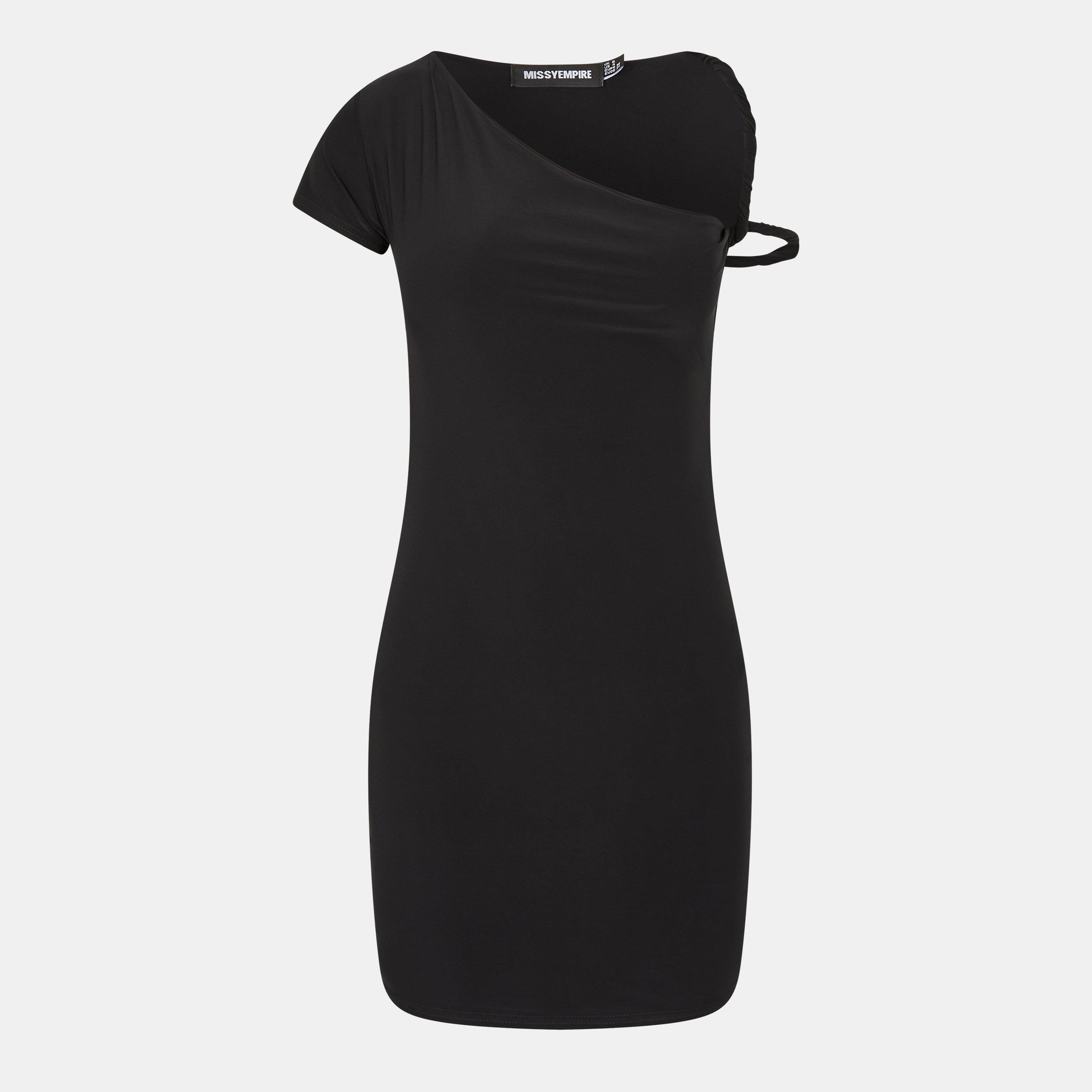 Black - Missy Empire - Twist Strap Mini Dress Womens - 1