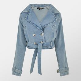 Missy Empire Denim Oversized Biker Jacket Womens