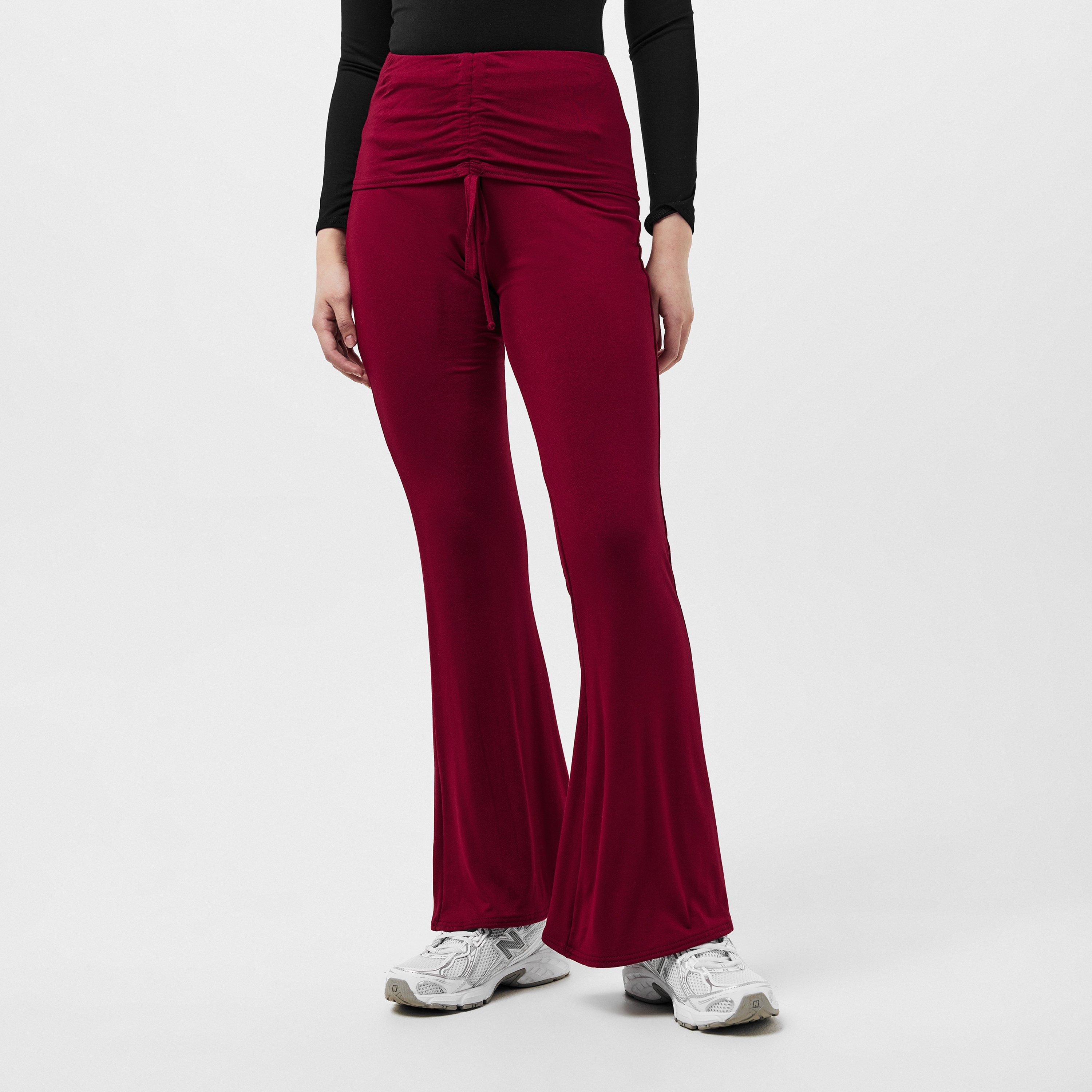 Vinho - Missy Empire - Ruched Front Fold Over Trouser - 3