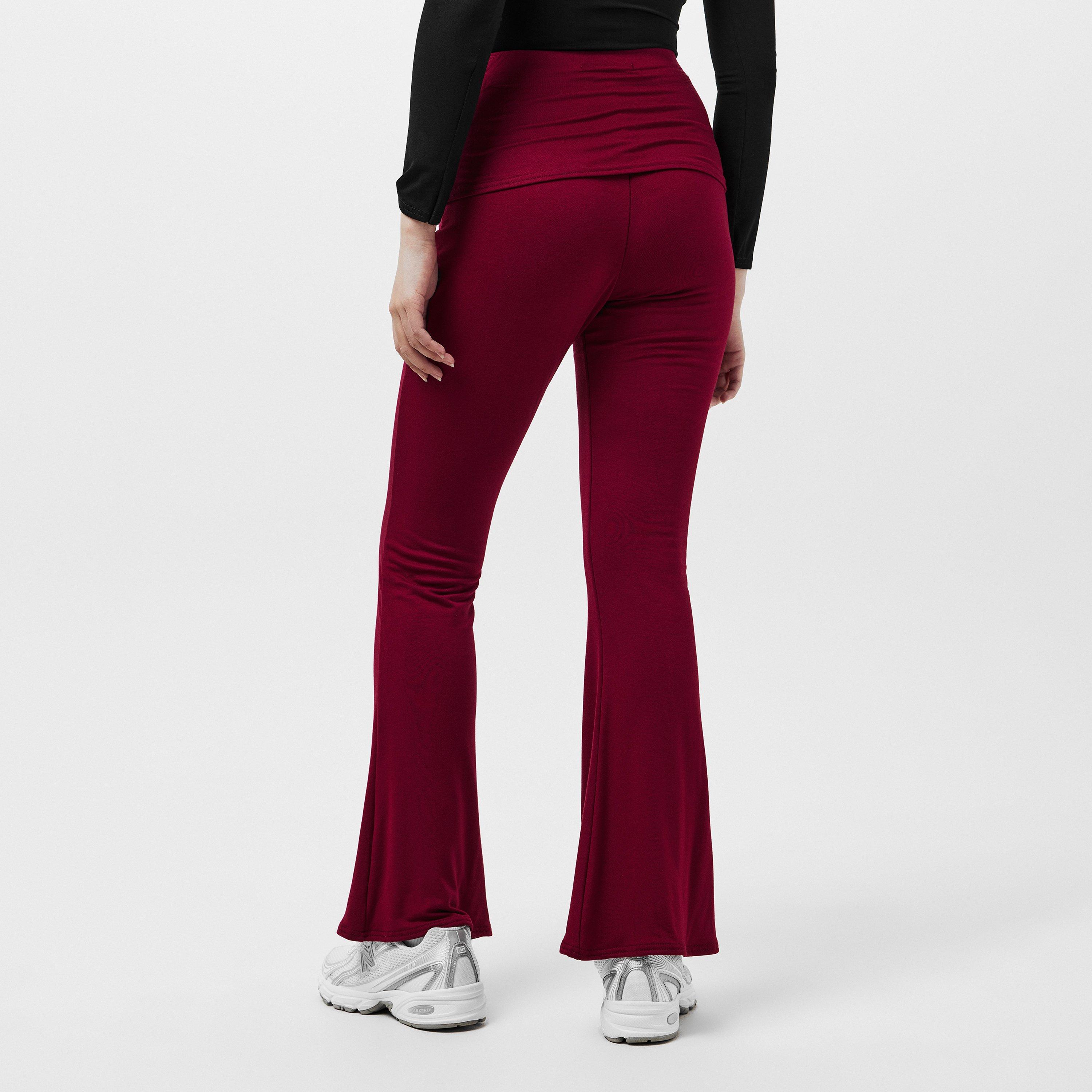 Vinho - Missy Empire - Ruched Front Fold Over Trouser - 4