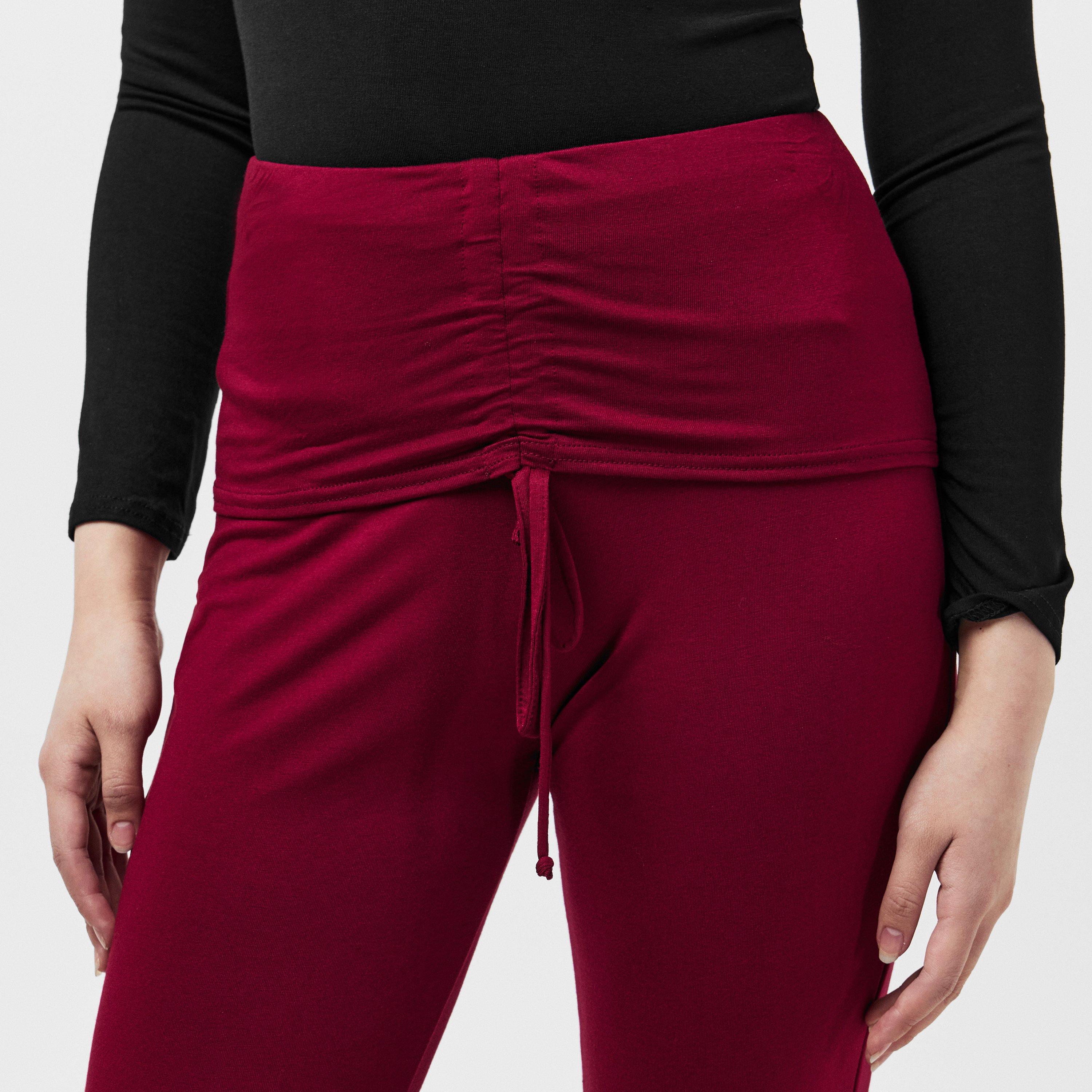 Vinho - Missy Empire - Ruched Front Fold Over Trouser - 5