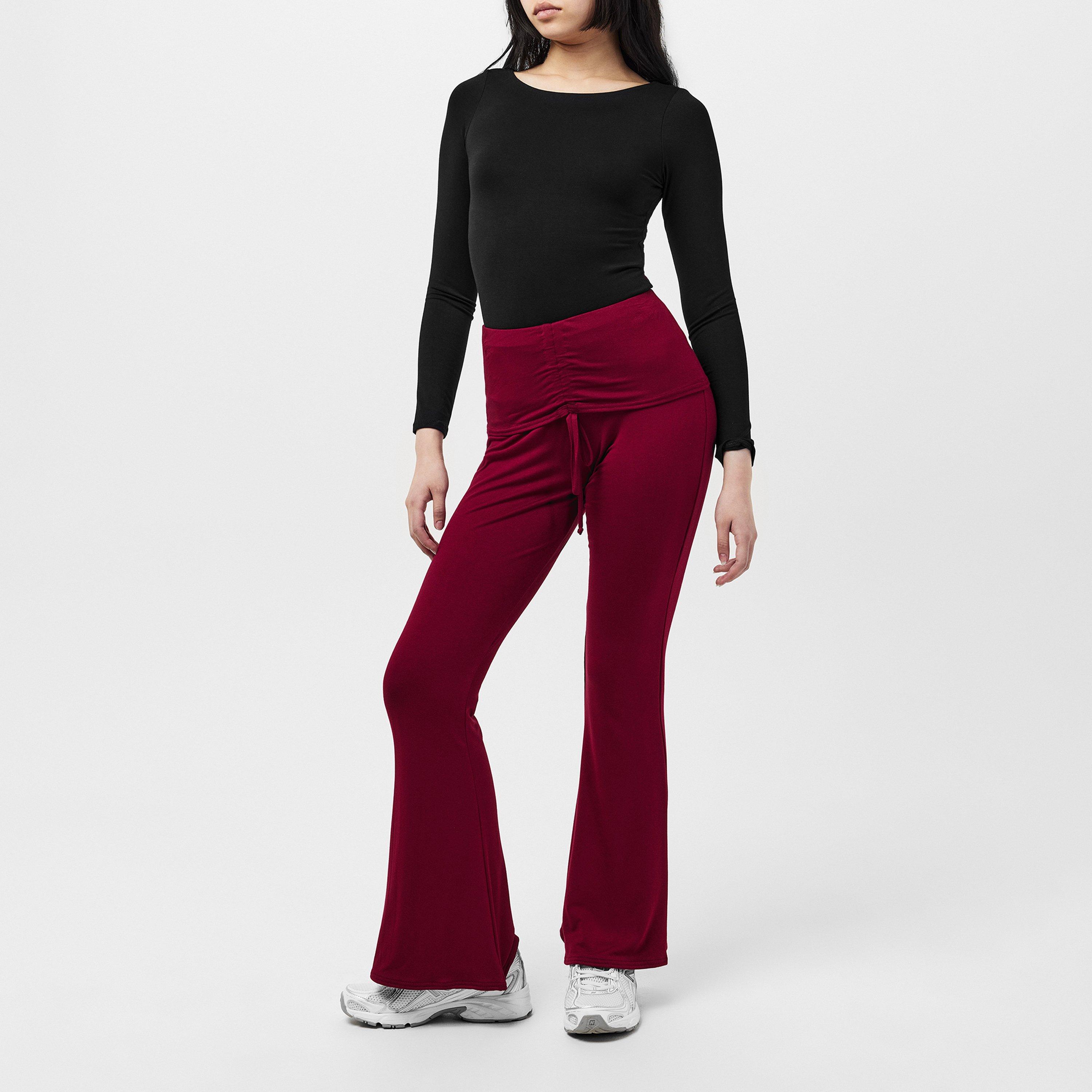 Vinho - Missy Empire - Ruched Front Fold Over Trouser - 6